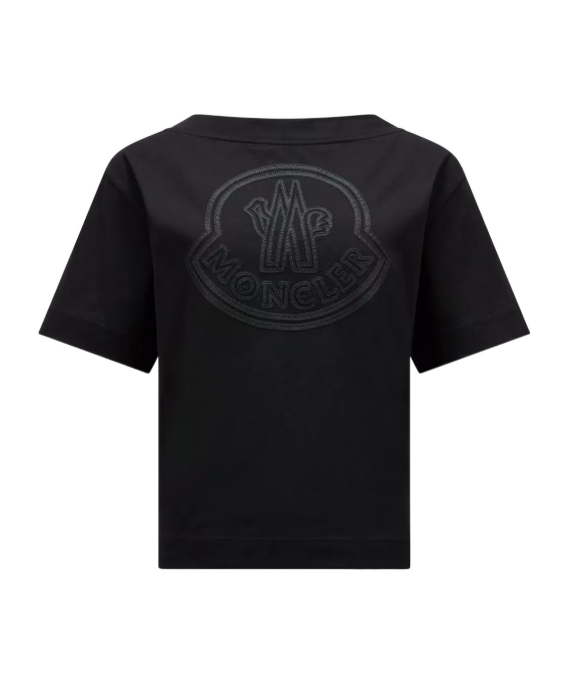 Moncler Embroidered Logo T-shirt In Black