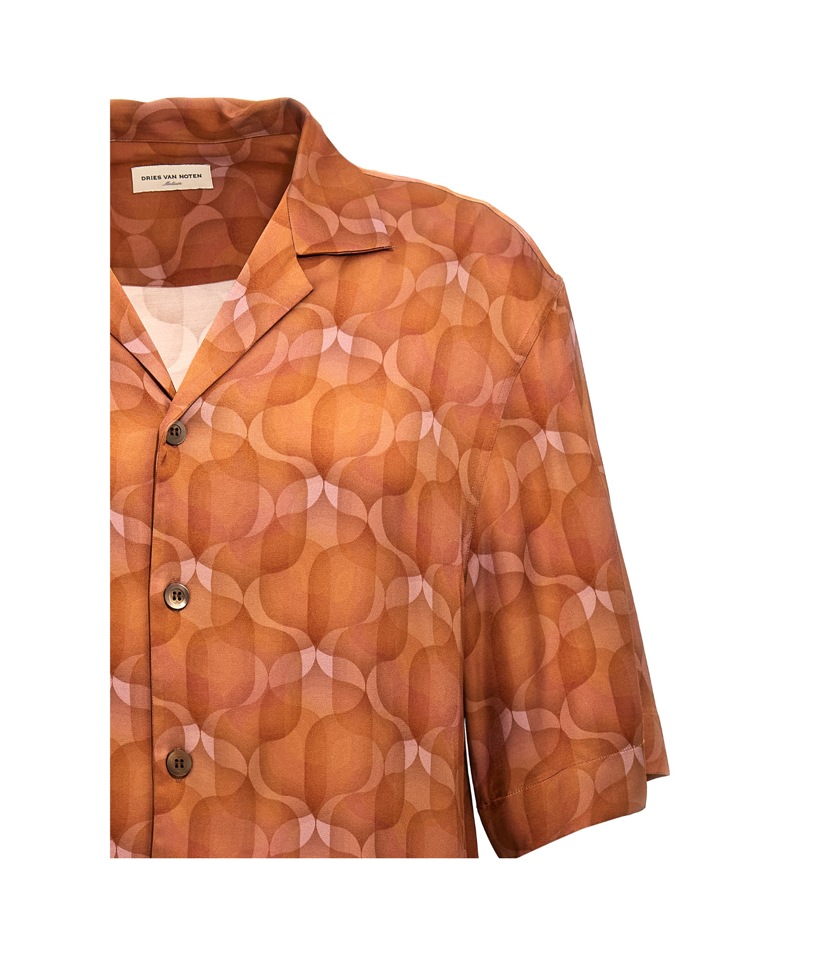 Dries Van Noten 'cassiemb' Geometric Embroidered Shirt In Brown