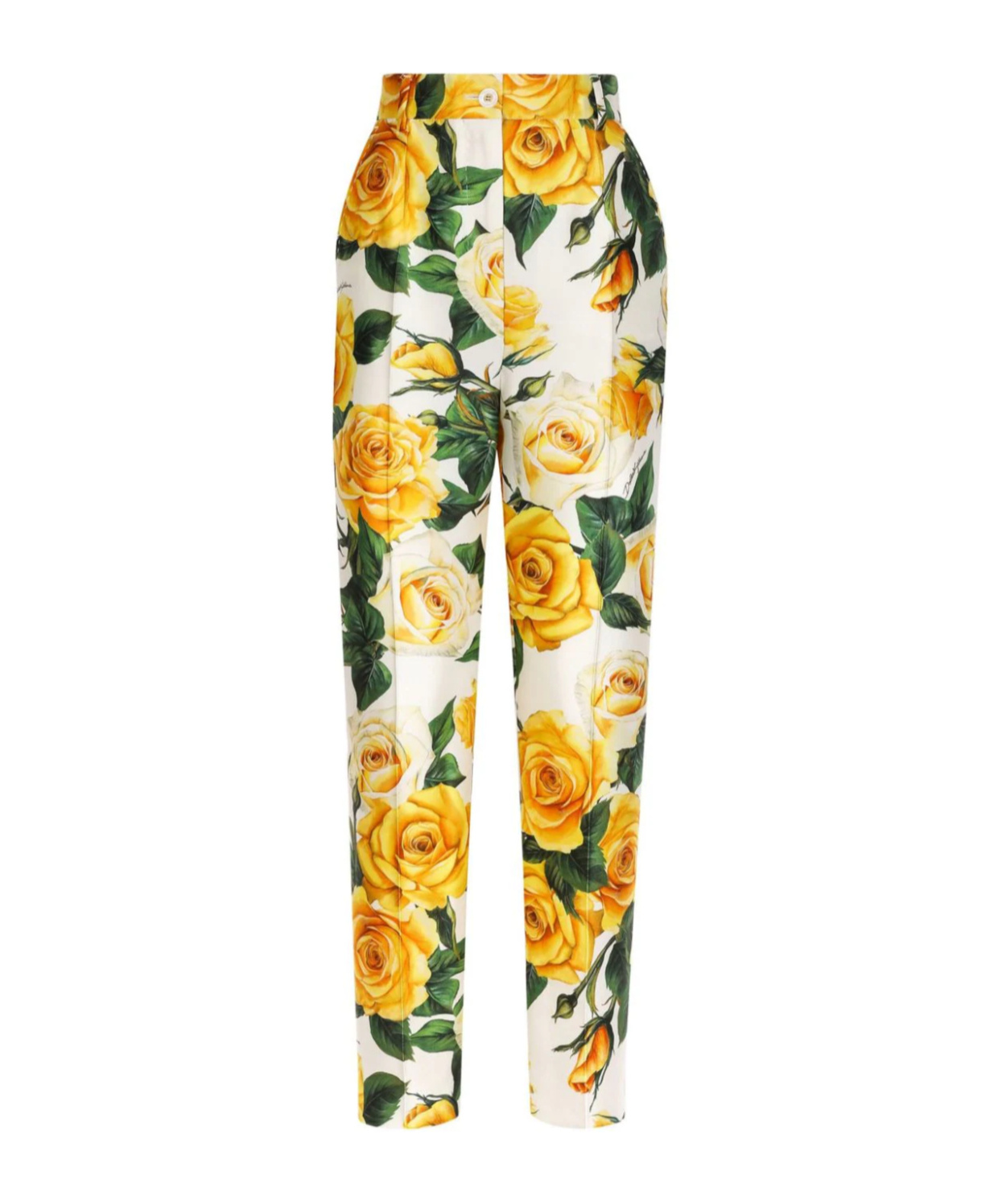 Dolce & Gabbana Floral High-rise Silk Wide-leg Pants In Multicolor