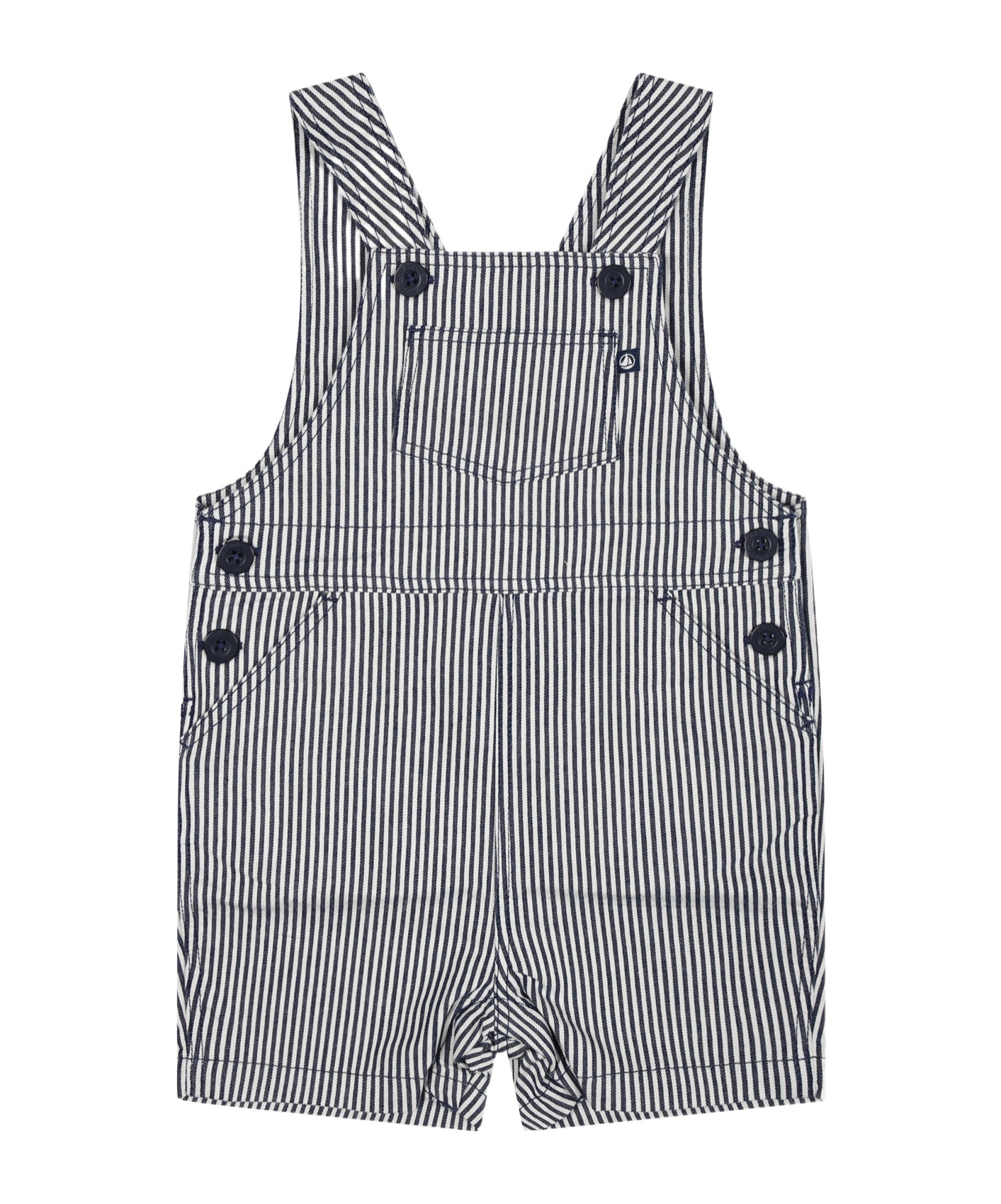 Petit Bateau Striped Sleeveless Jumpsuit In Gray