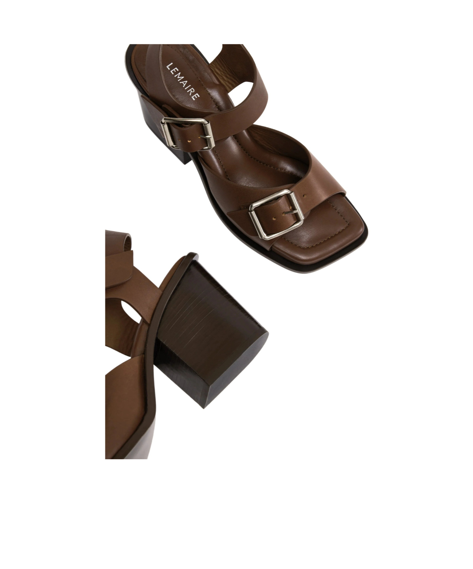 Lemaire Woman Sandals Chocolate Brown Size 10 Cow Leather In Brown
