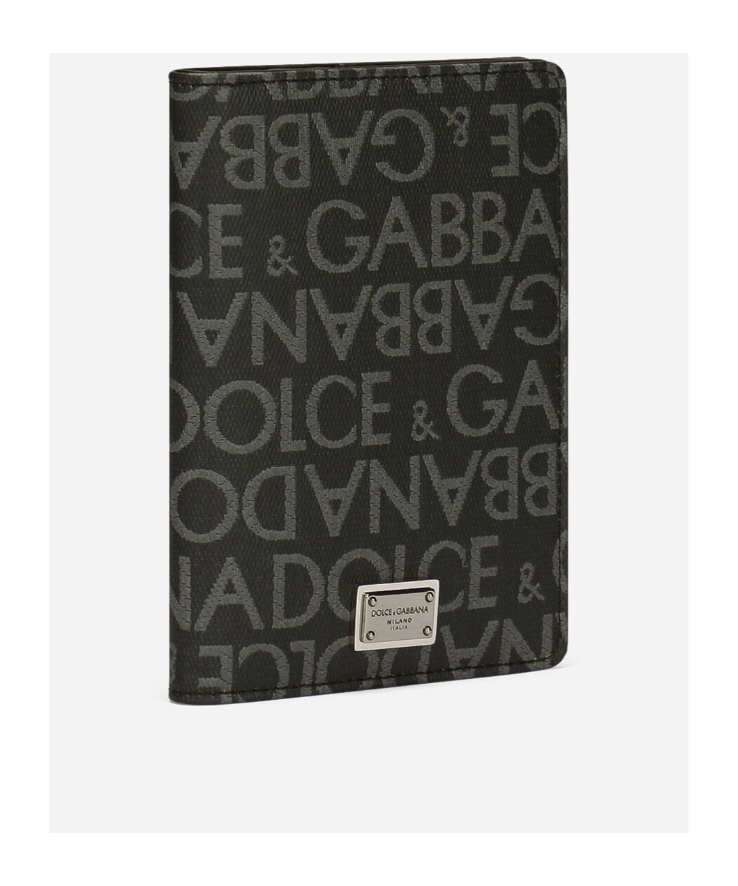 Dolce & Gabbana Coated Jacquard Bifold Card Holder In Black