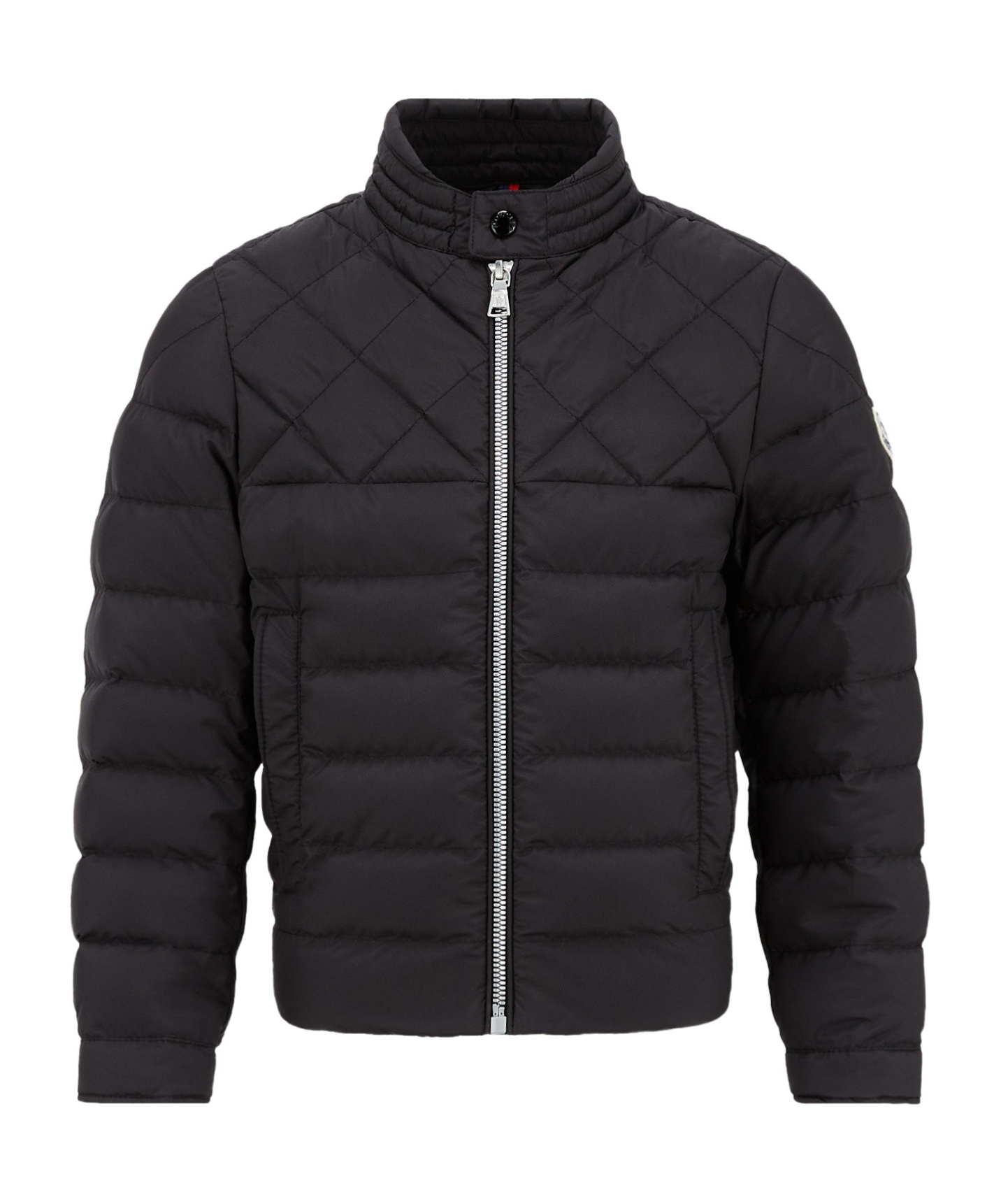 Moncler Cleanthe Logo Down Jacket In Black