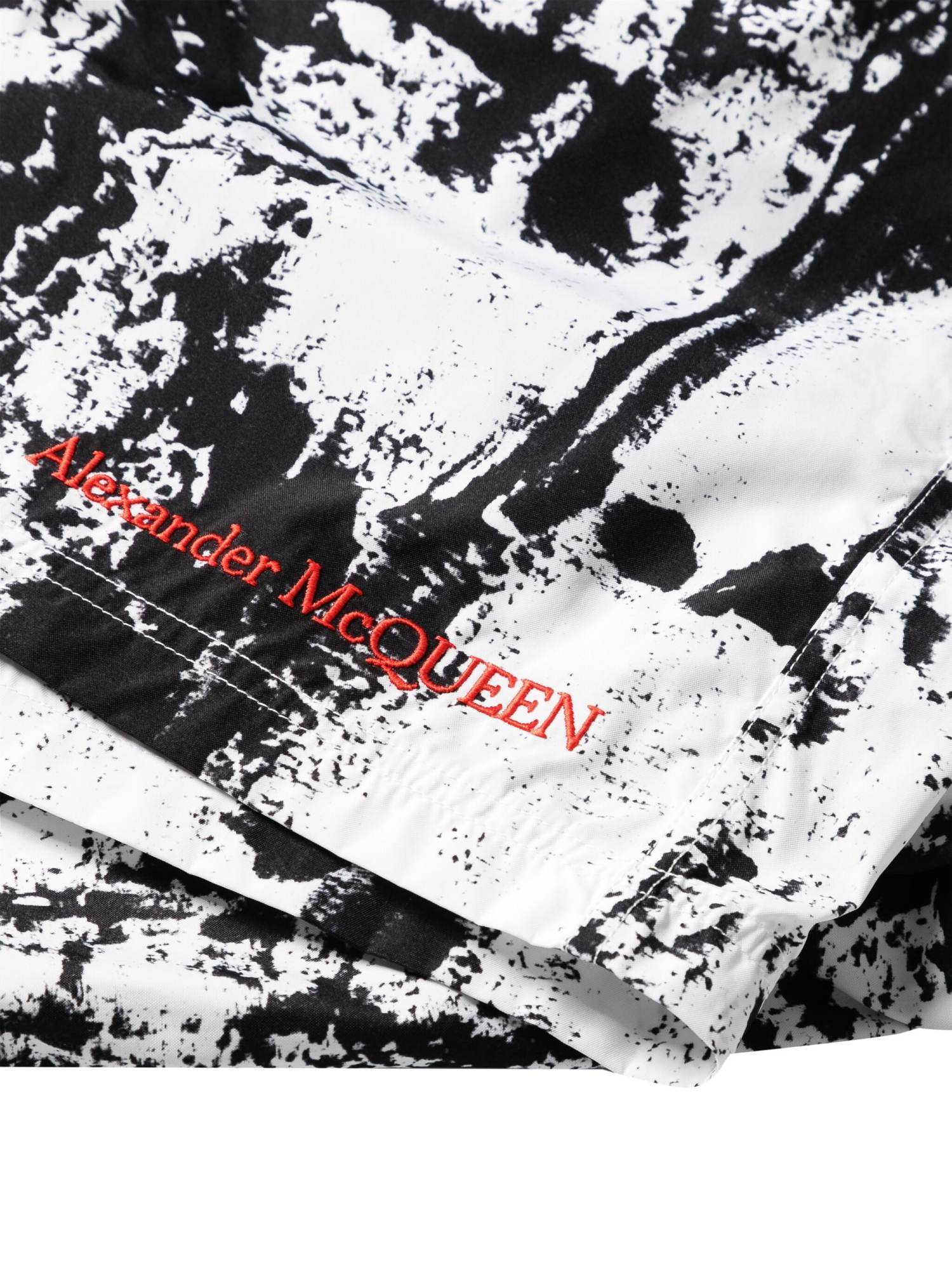 Alexander Mcqueen Abstract-print Swim Shorts In Gold