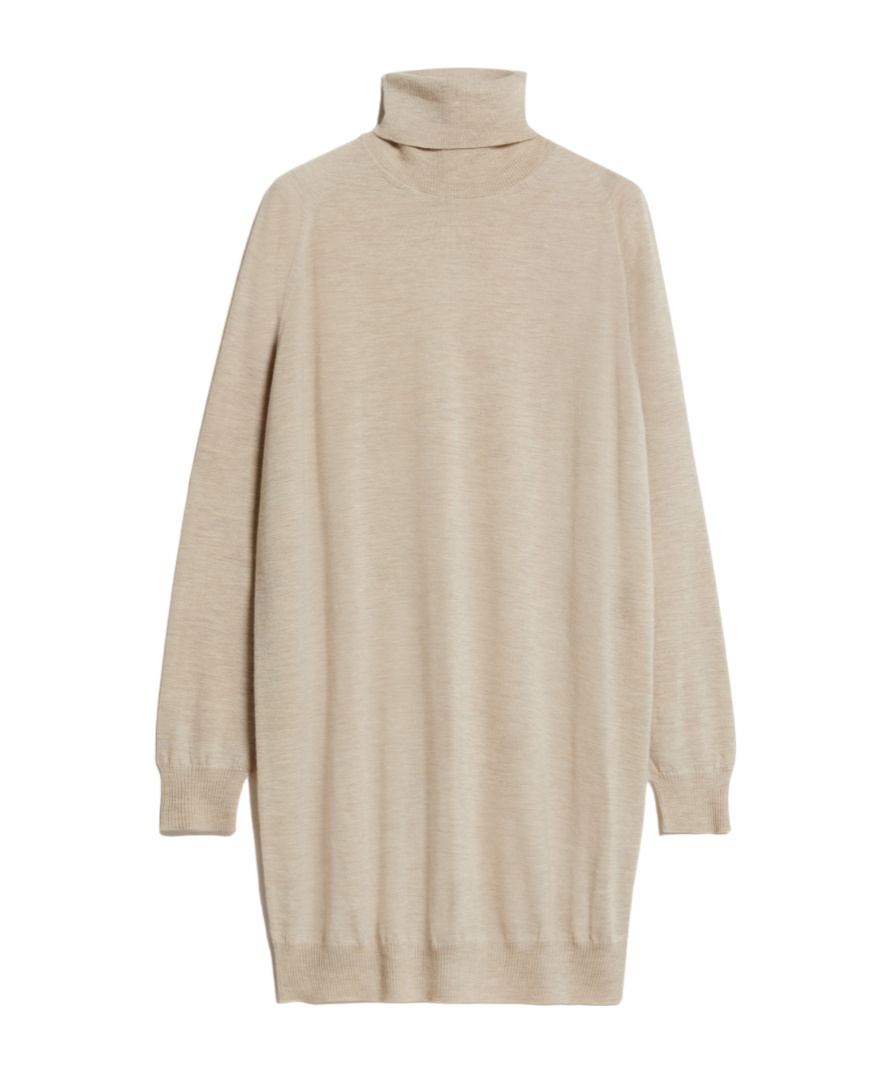 Max Mara Leisure Angelo Wool-blend Turtleneck Sweater In Nude