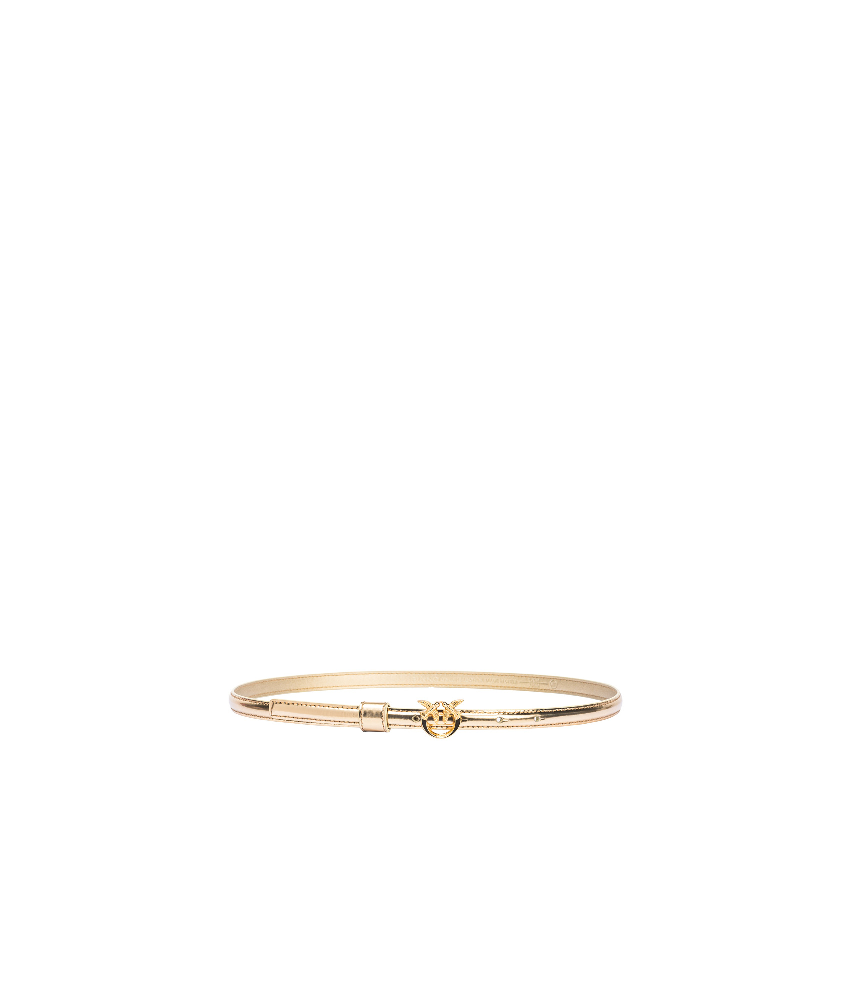 Shop Pinko Love Birds-buckle Metallic Effect Belt In Nude