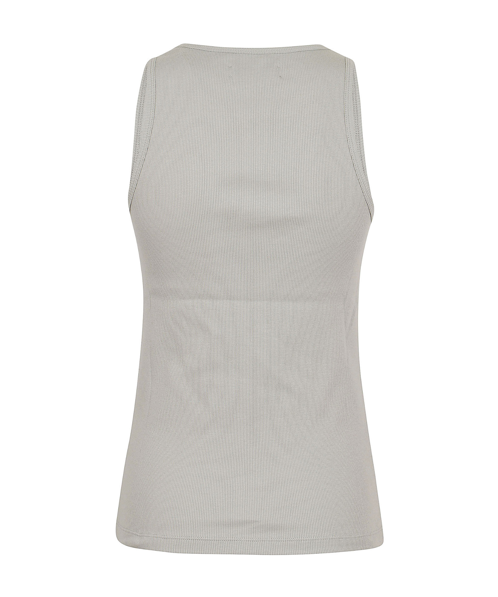 Rabanne Flocked-logo Sleeveless Top In Gray