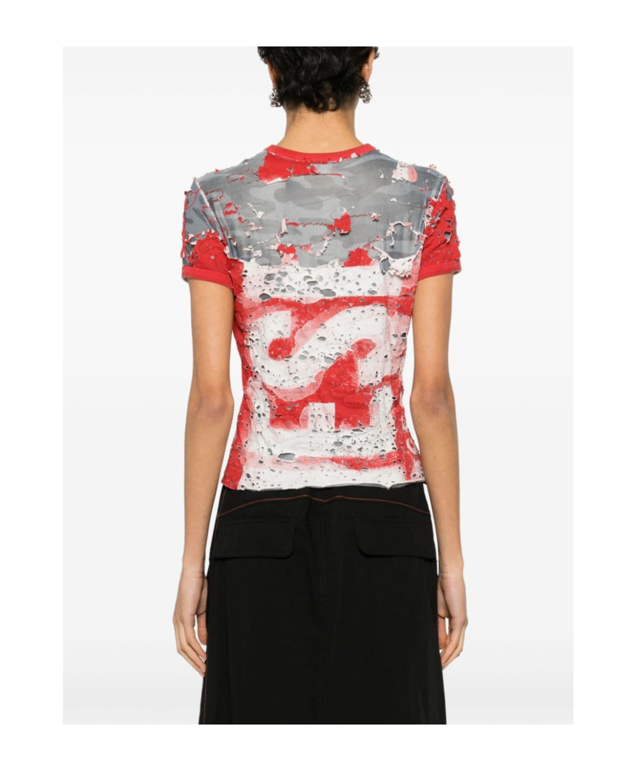 Diesel Distressed-effect T-shirt In Multicolor