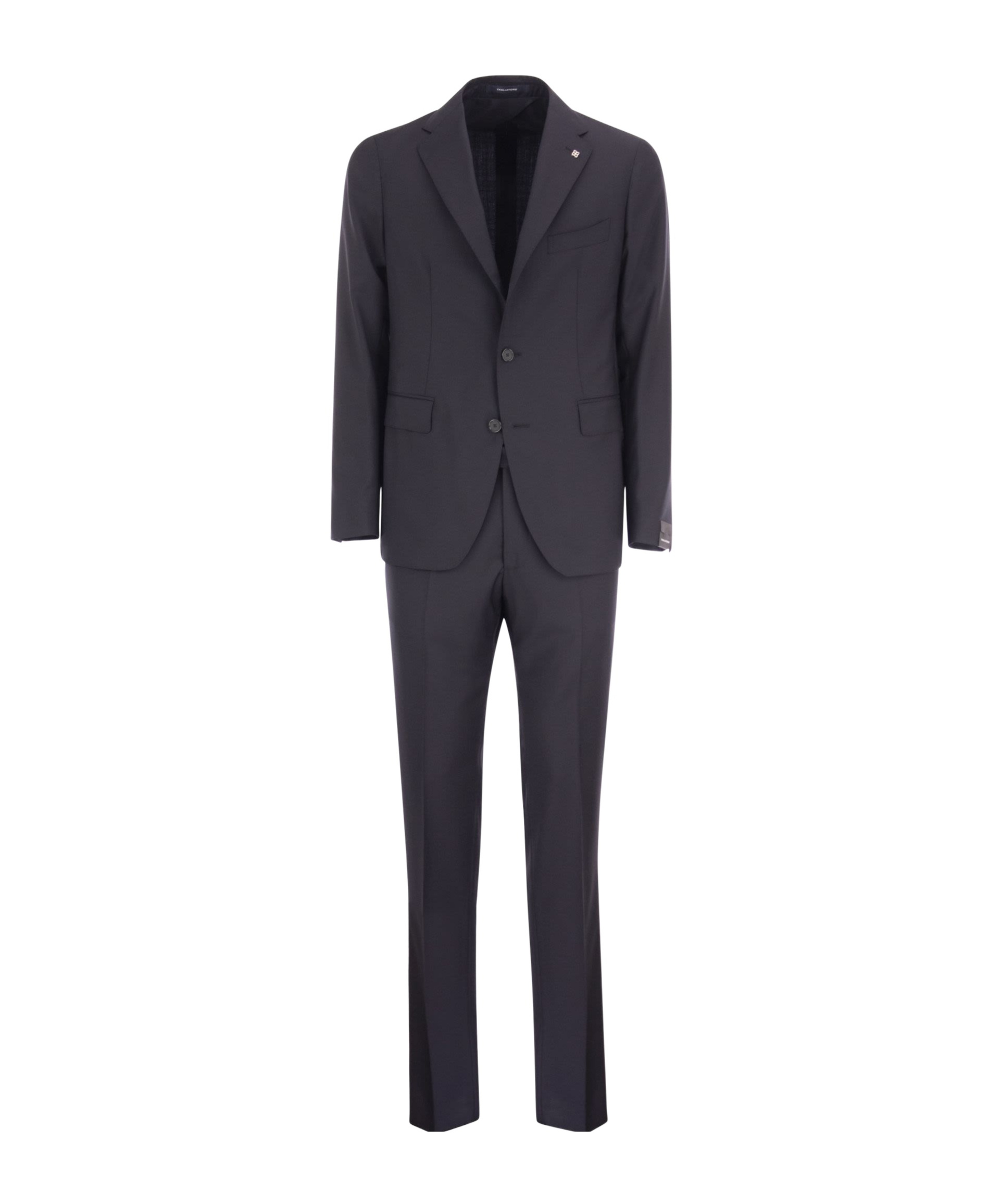 Tagliatore Blue Virgin Wool Tuxedo Suit In Black