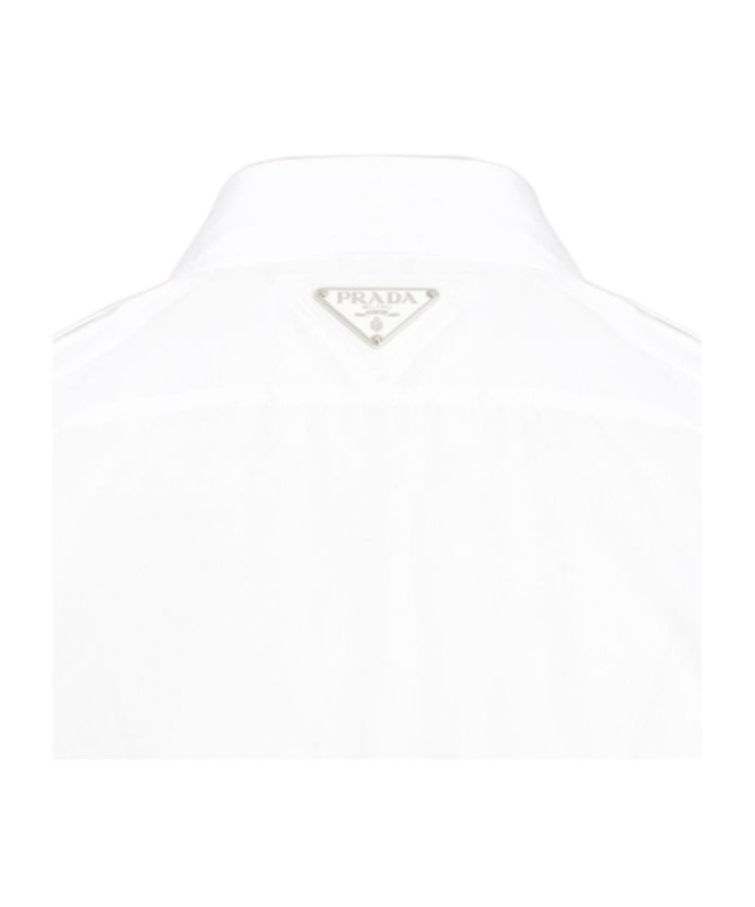 Prada Crystal-button White Cotton Shirt In White