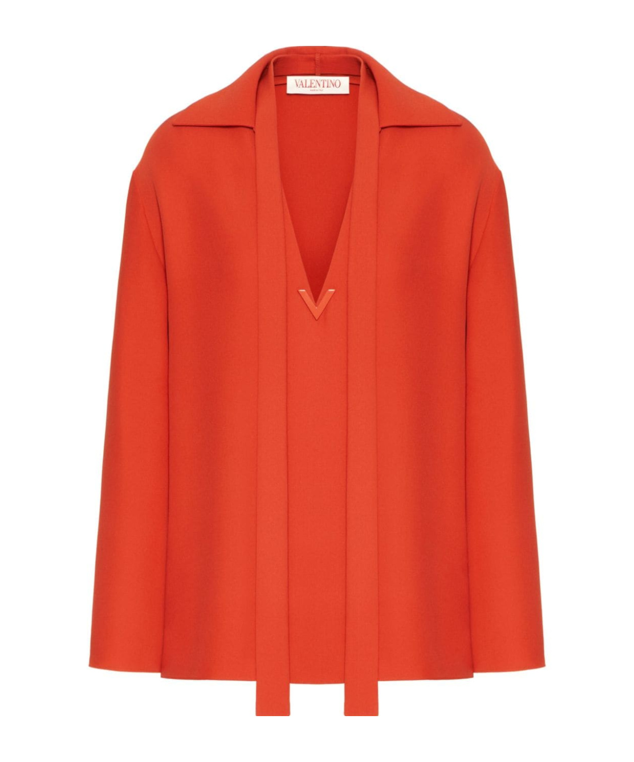 Valentino Vlogo Silk Blouse In Red