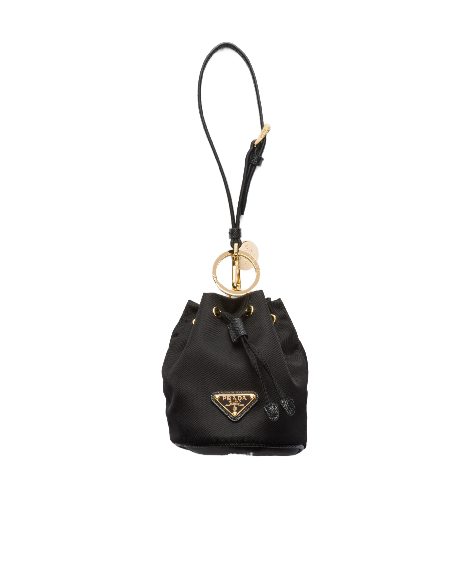 Prada Re-edition 1978 Re-nylon Keychain Pouch In Black