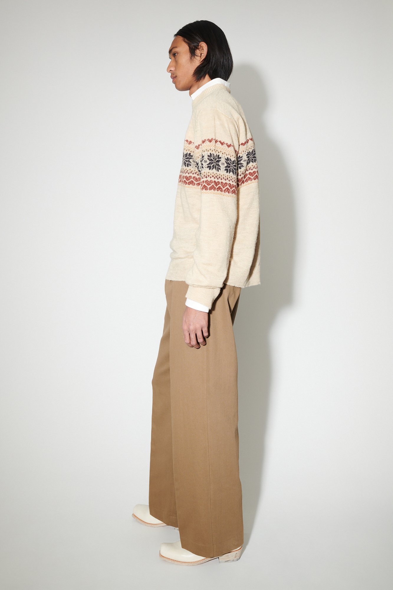 Our Legacy Snow Fairisle-motif Jumper In Nude