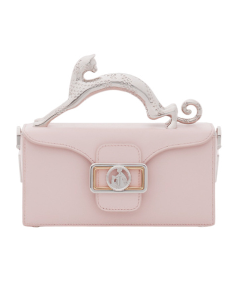 Shop Lanvin Pencil Cat Nano Top Handle Bag In Pink