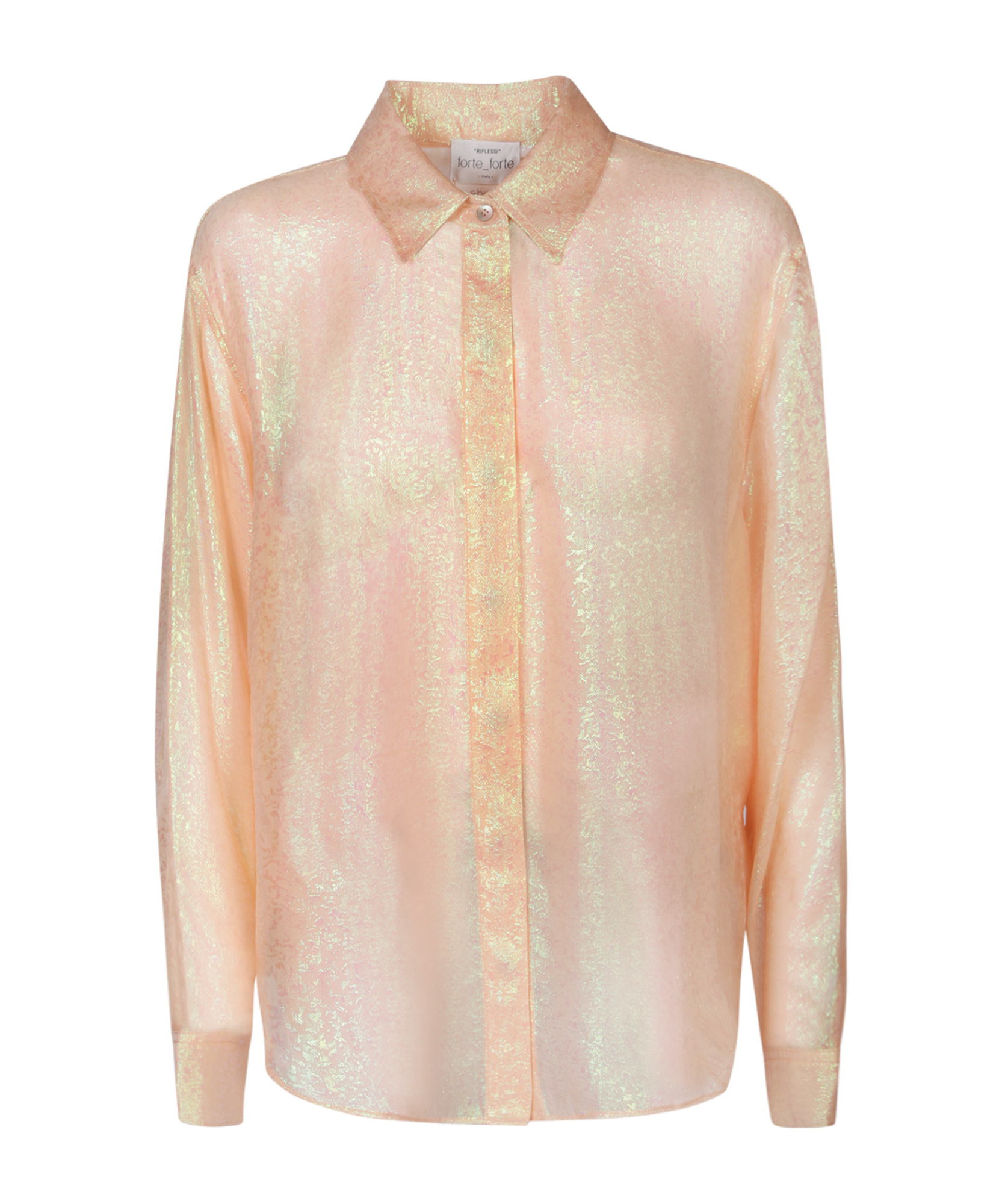 Shop Forte Forte Long-sleeved Chiffon Shirt In Nude