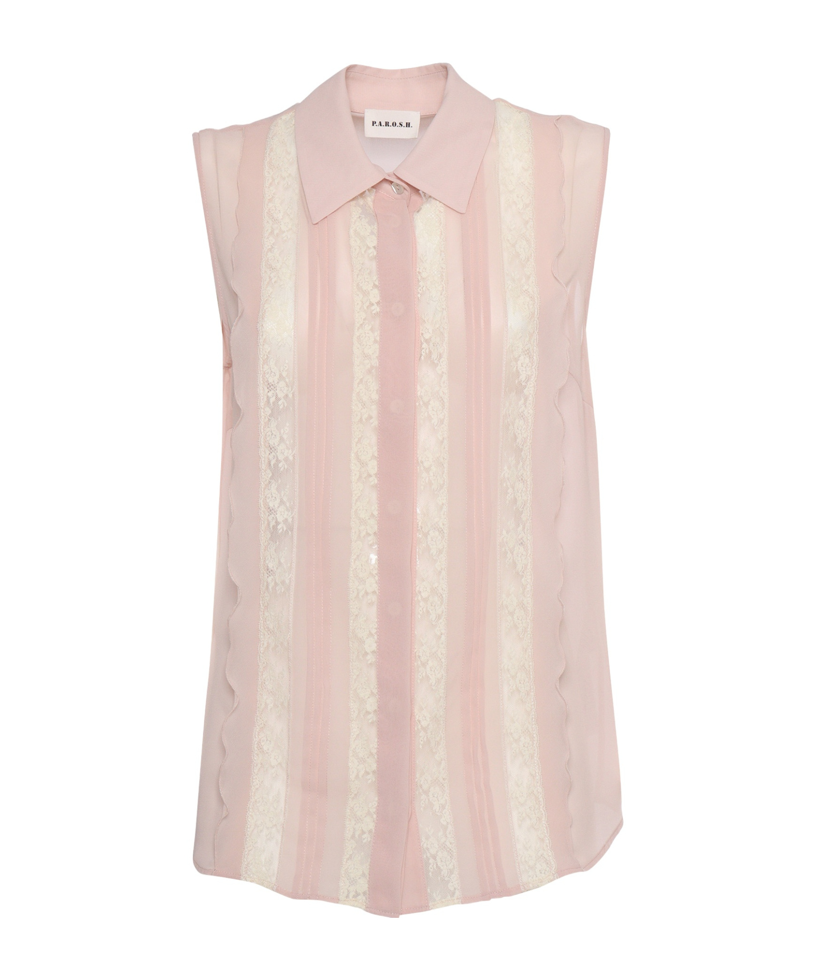 P.a.r.o.s.h Lace-panelling Sleveless Blouse In Pink