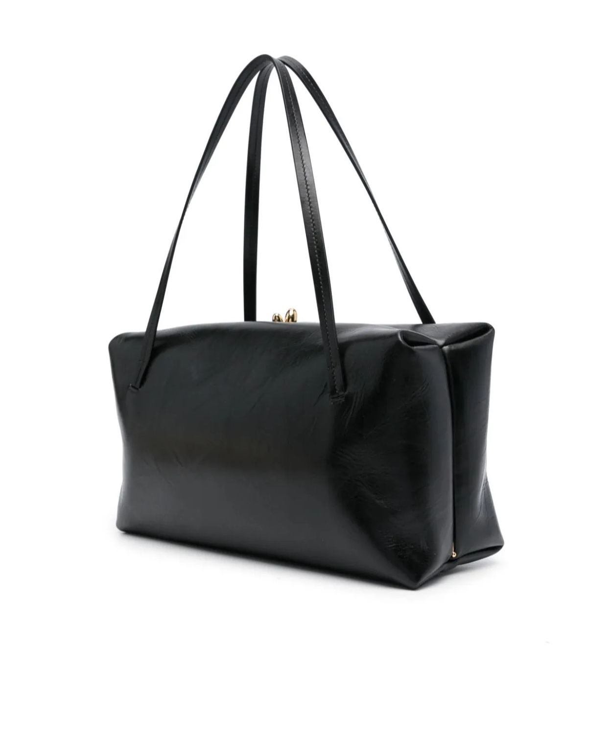 Jil Sander Small Goji Leather Shoulder Bag In Black