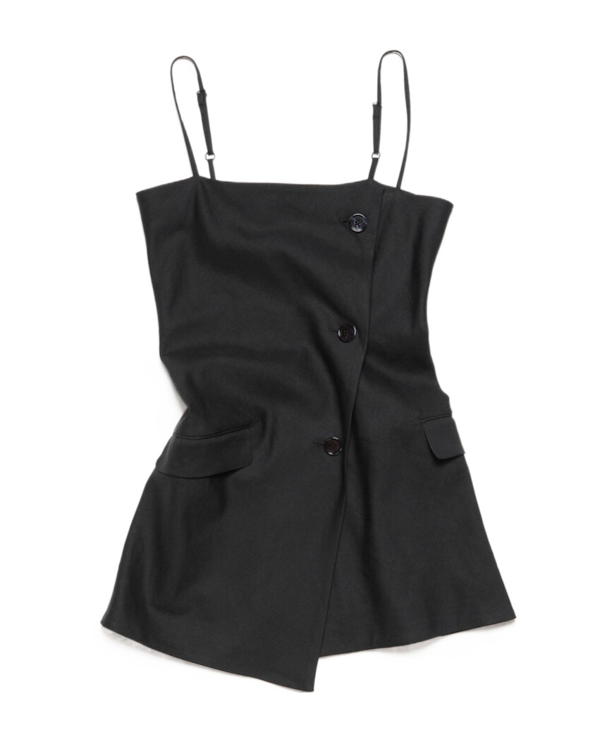 Acne Studios Black Strap Tank Top In Black