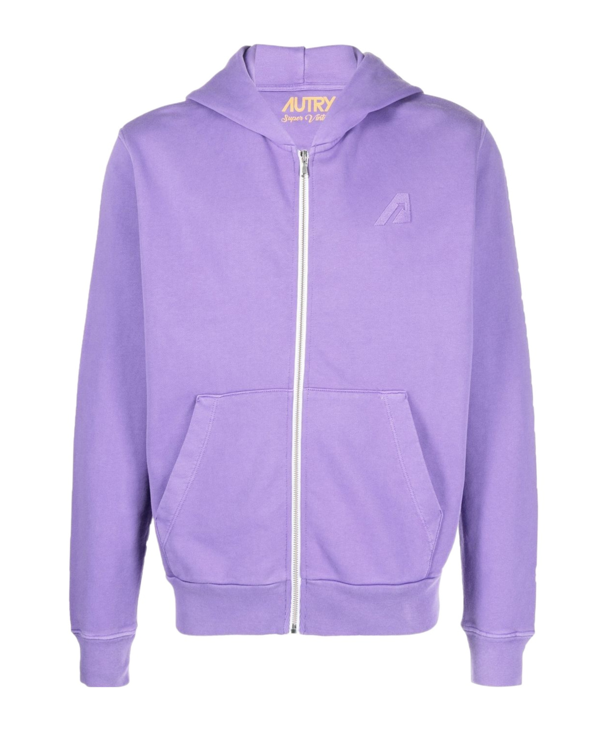 Shop Autry Logo-patch Zipped Hoodie In Purple