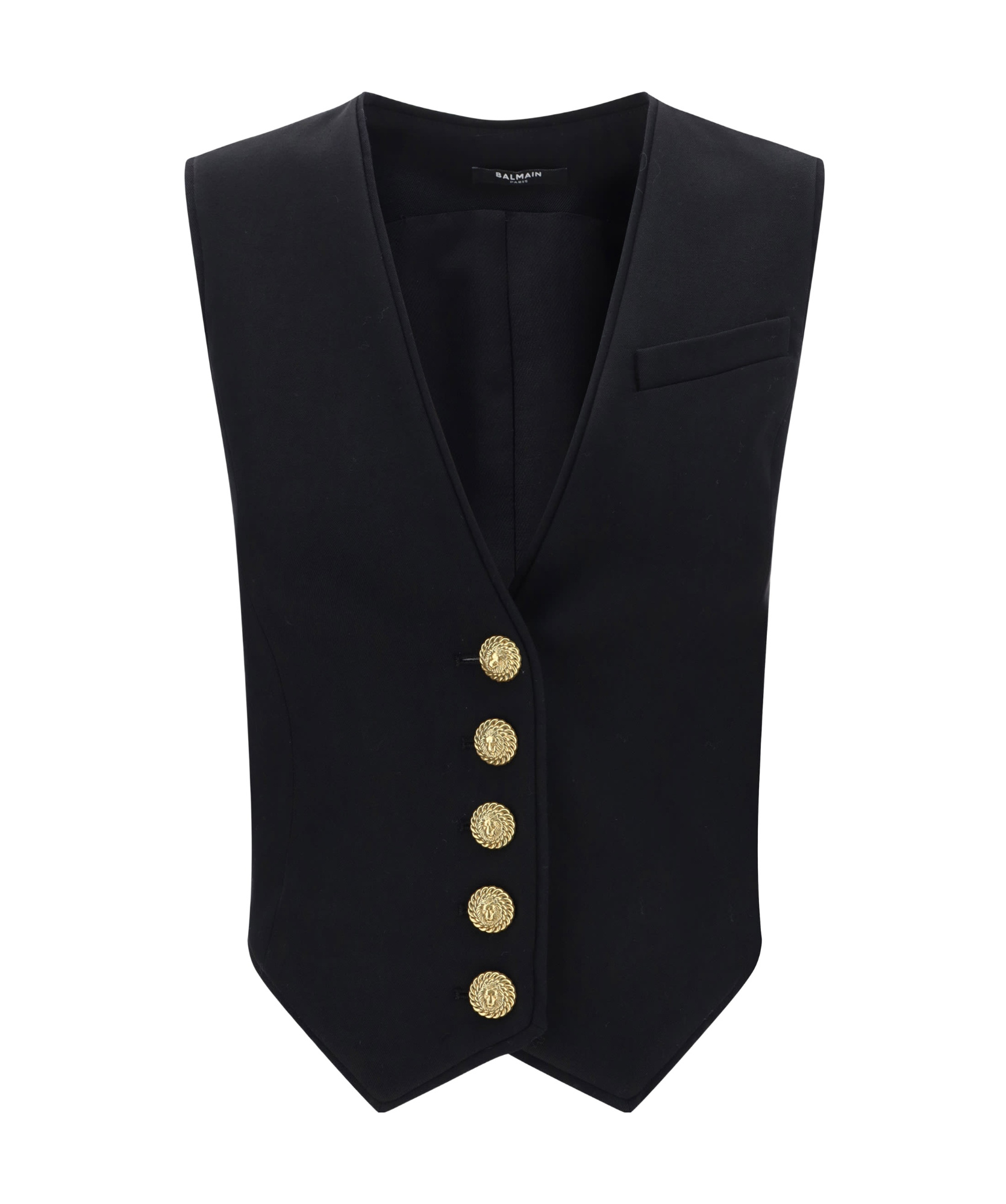 BALMAIN SLEEVELESS JACKET WITH BUTTONS