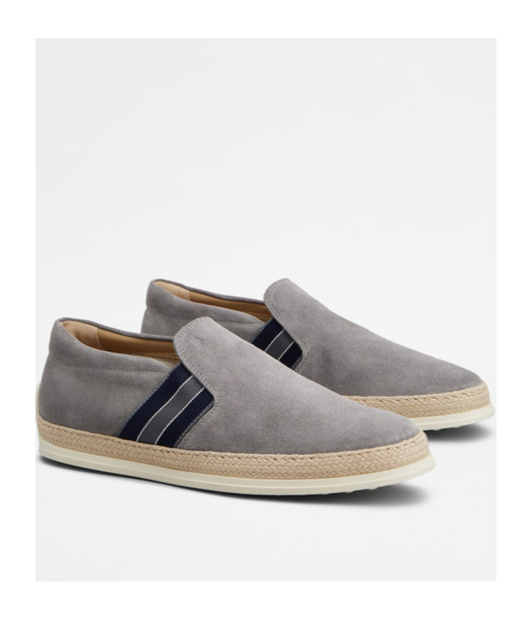Tod's Gommino Suede Loafers In Gray