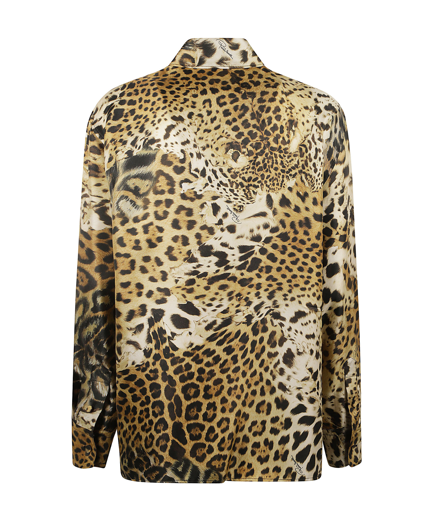 Roberto Cavalli Leo Printed Silk Twill Jacket In Nude