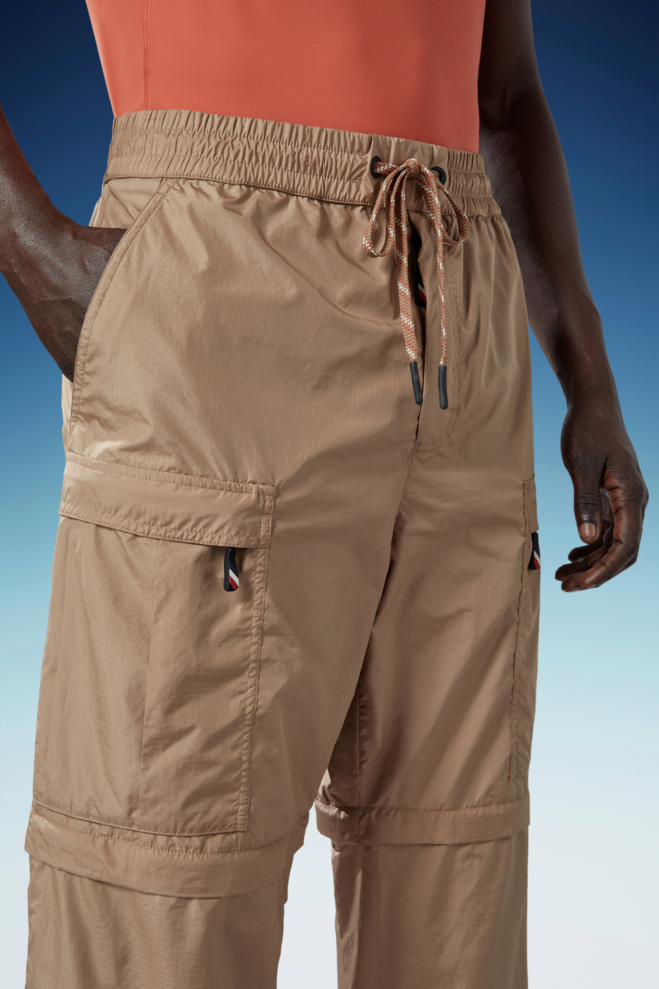 Moncler Grenoble Drawstring Cargo Pants In Brown