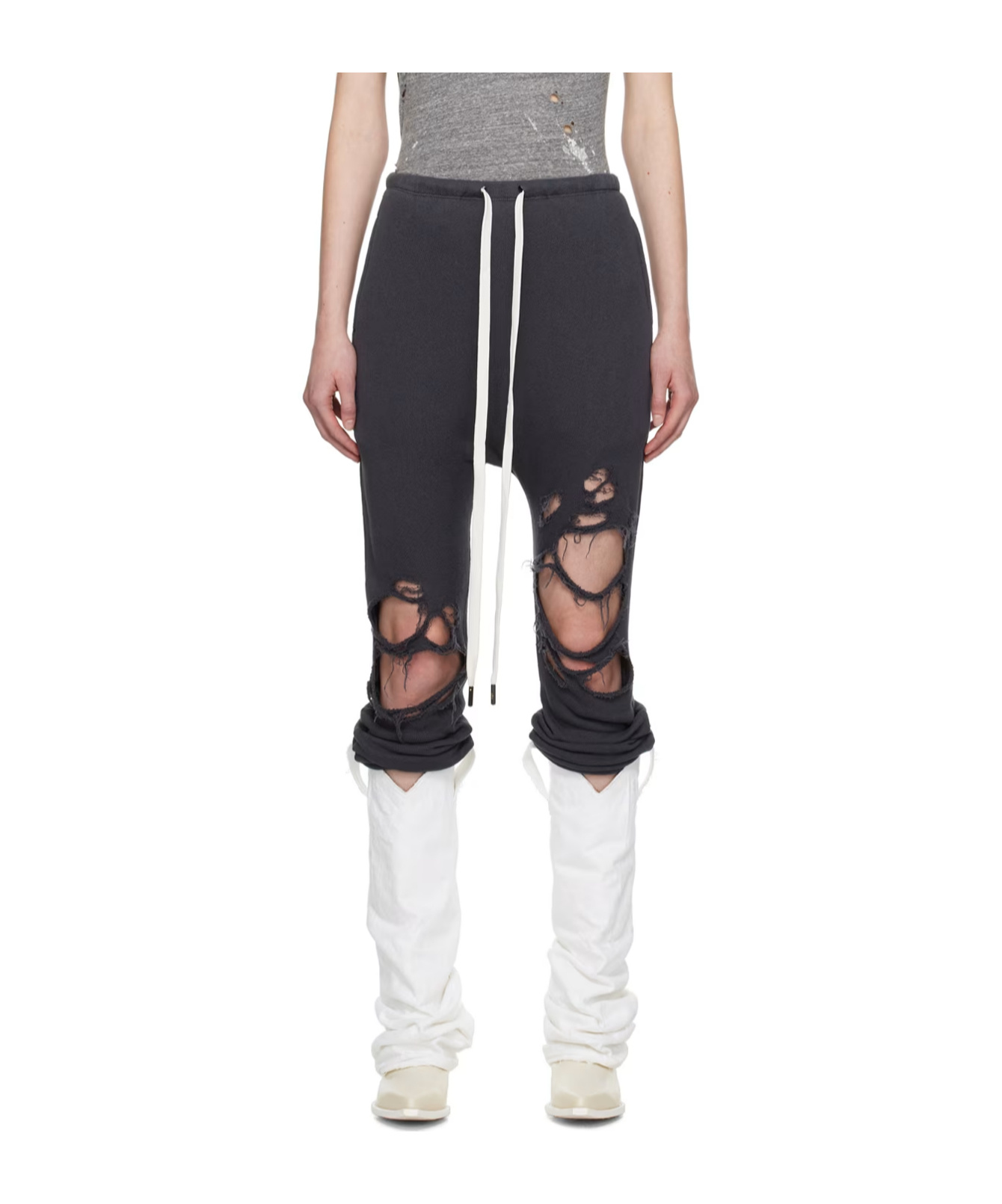 R13 Make Old Effect Casual Pants In Black