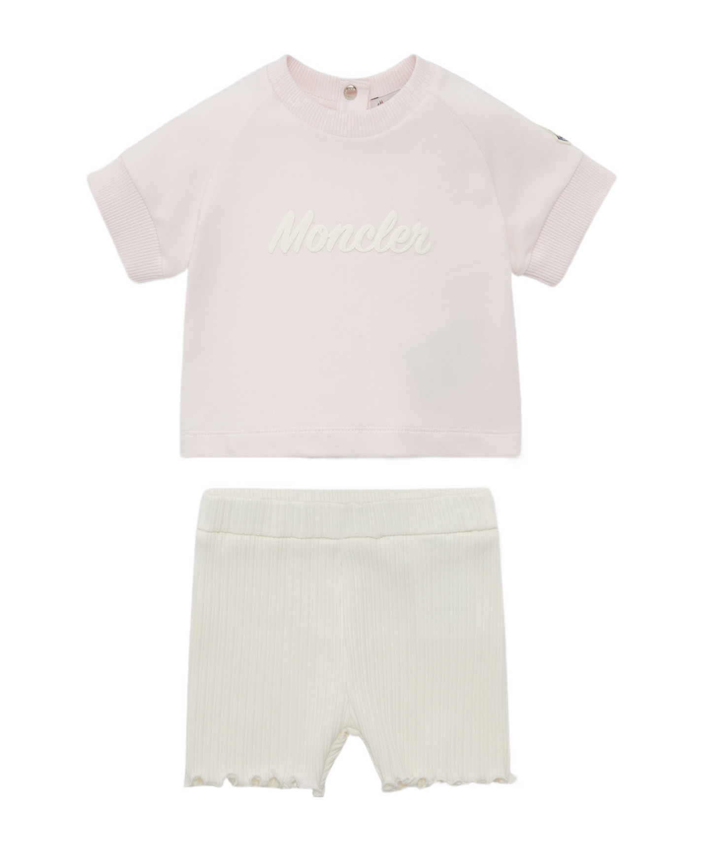 Moncler Logo T-shirt And Shorts Set In White
