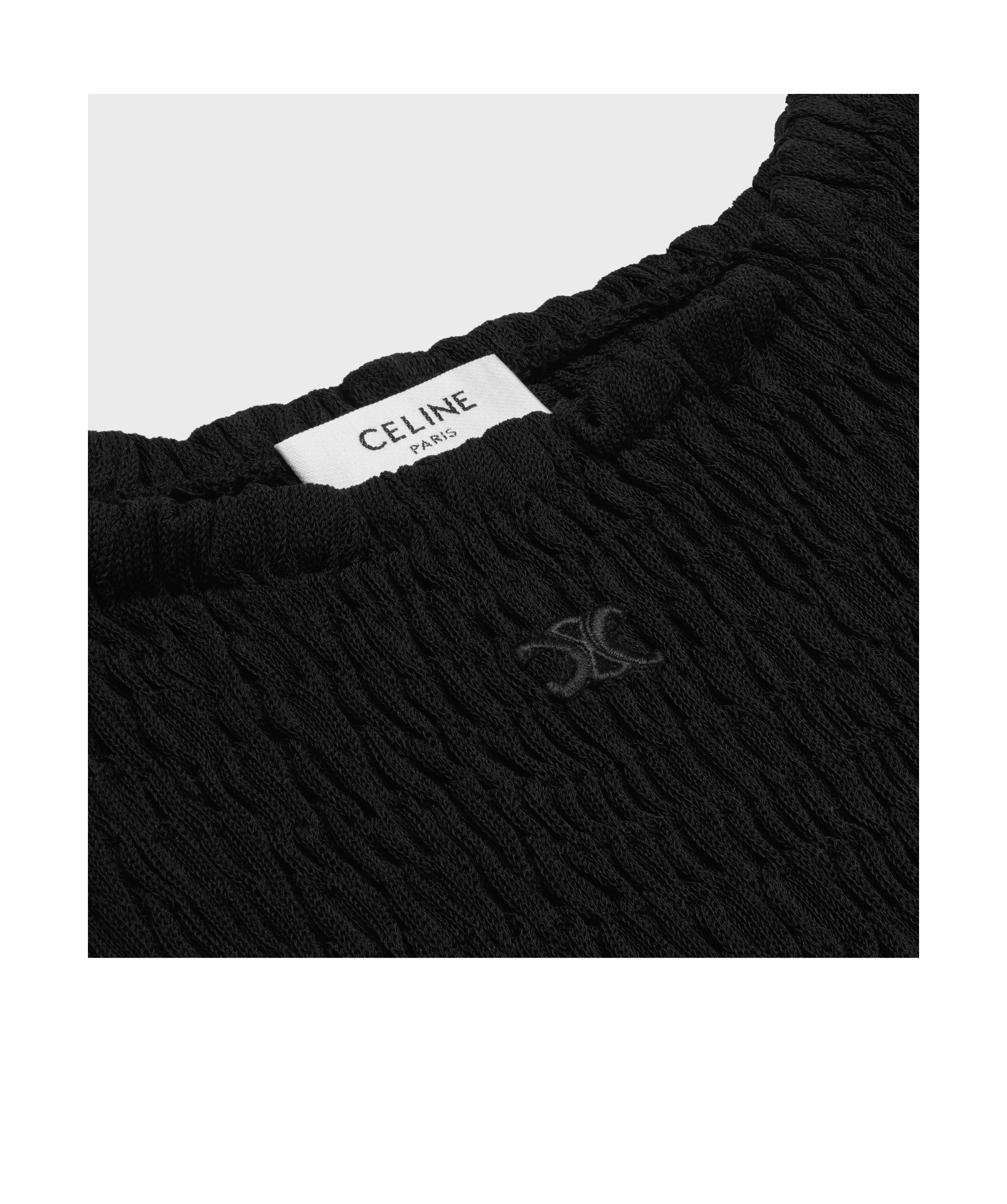 Celine Triomphe Mini Dress In Gauffered Silk