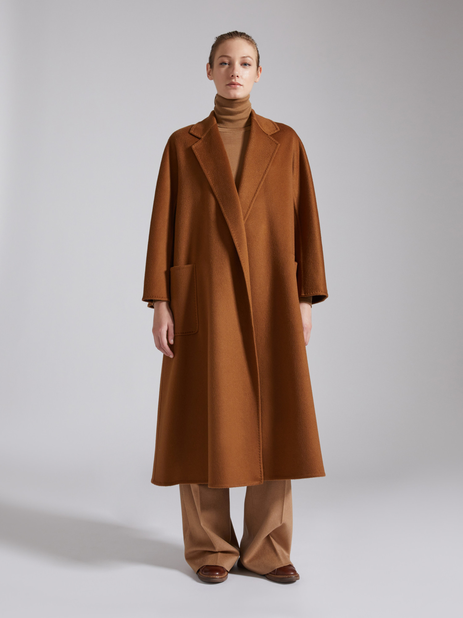 Max Mara Ludmilla Belted Cashmere Coat In Brown