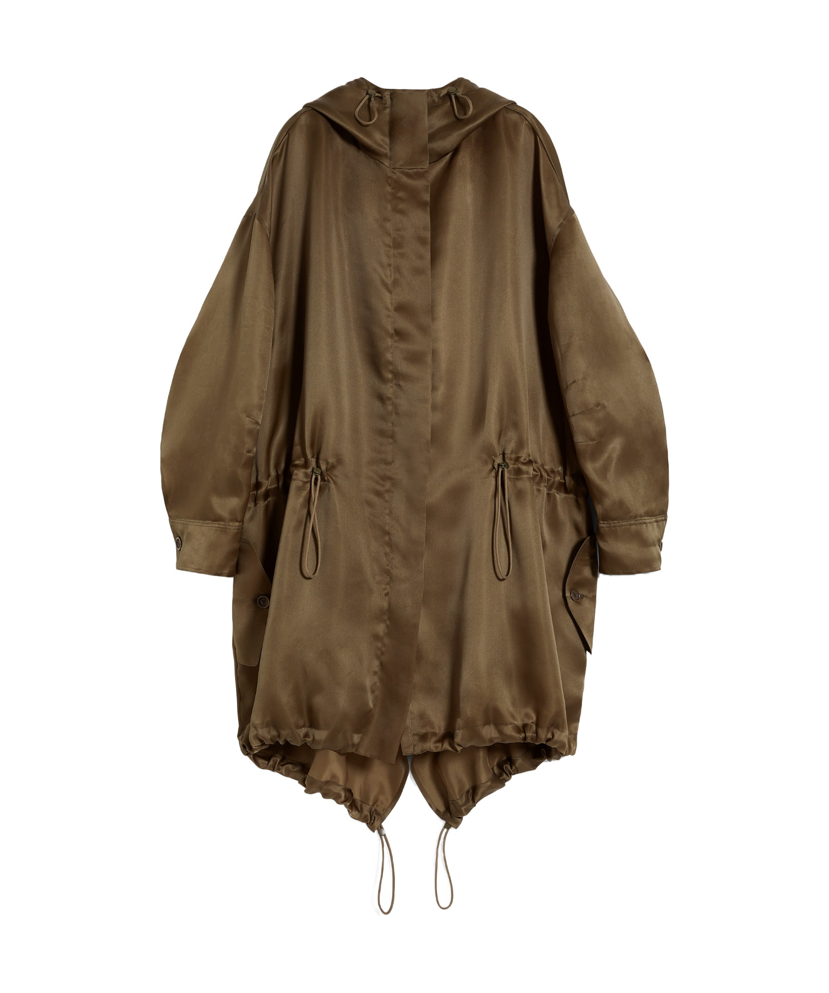 Max Mara Rope And Hooded Parker Coat In Green