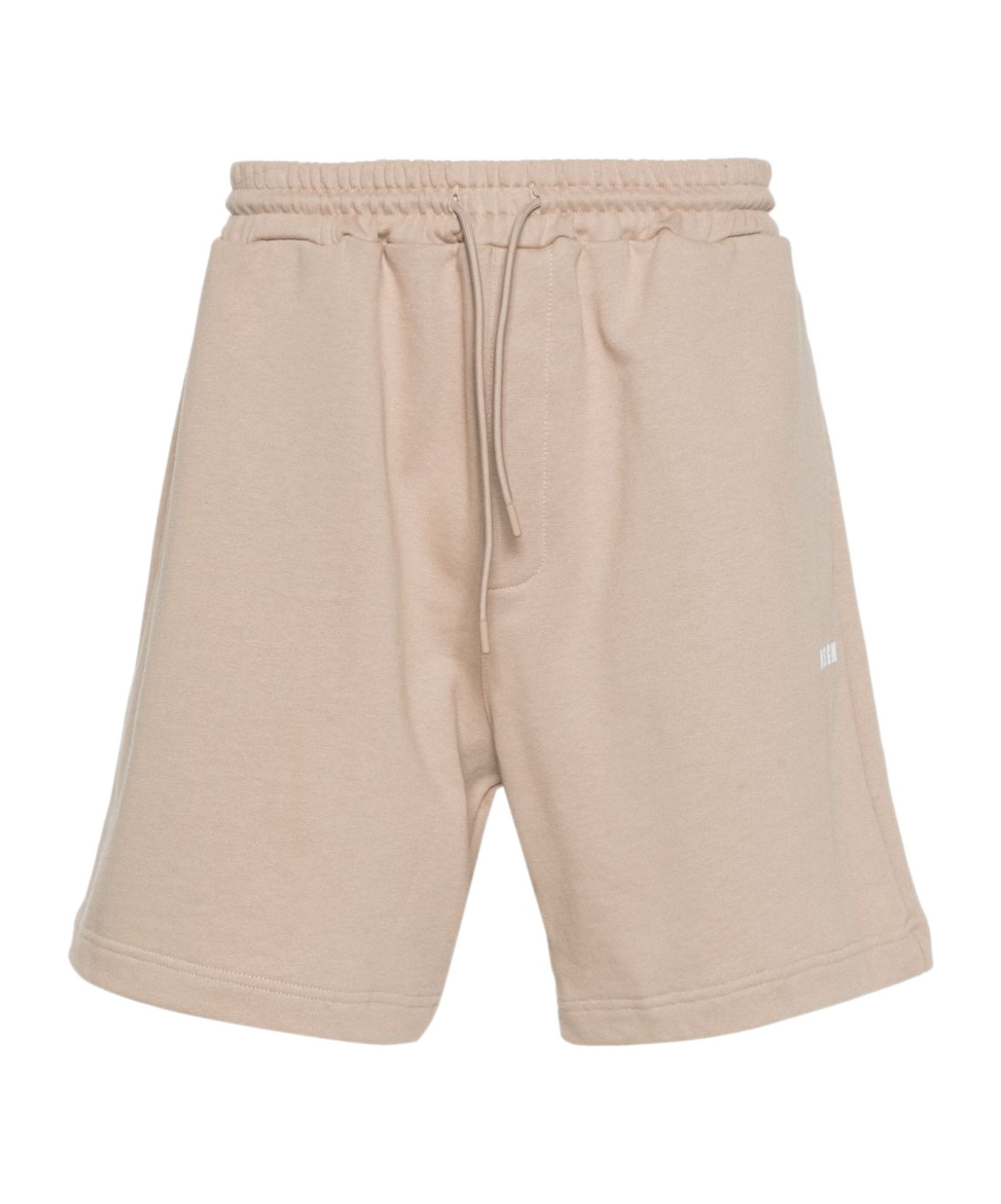 Msgm Logo-print Cotton Track Shorts In Nude