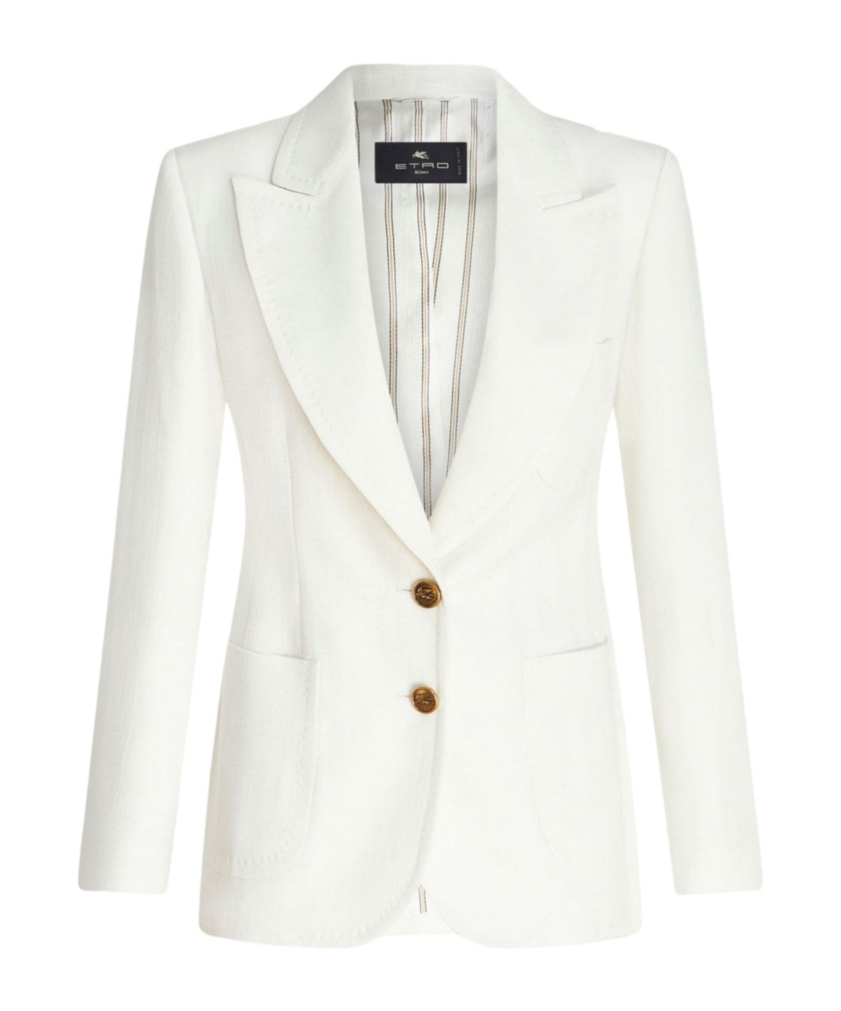 Etro Paisley Jacquard Single-breasted Jacket In White