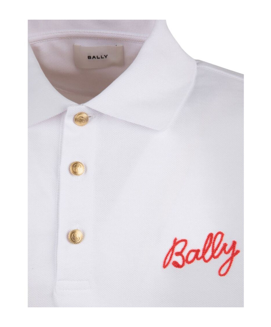 Bally Logo Embroidered Short-sleeved Polo Shirt In White