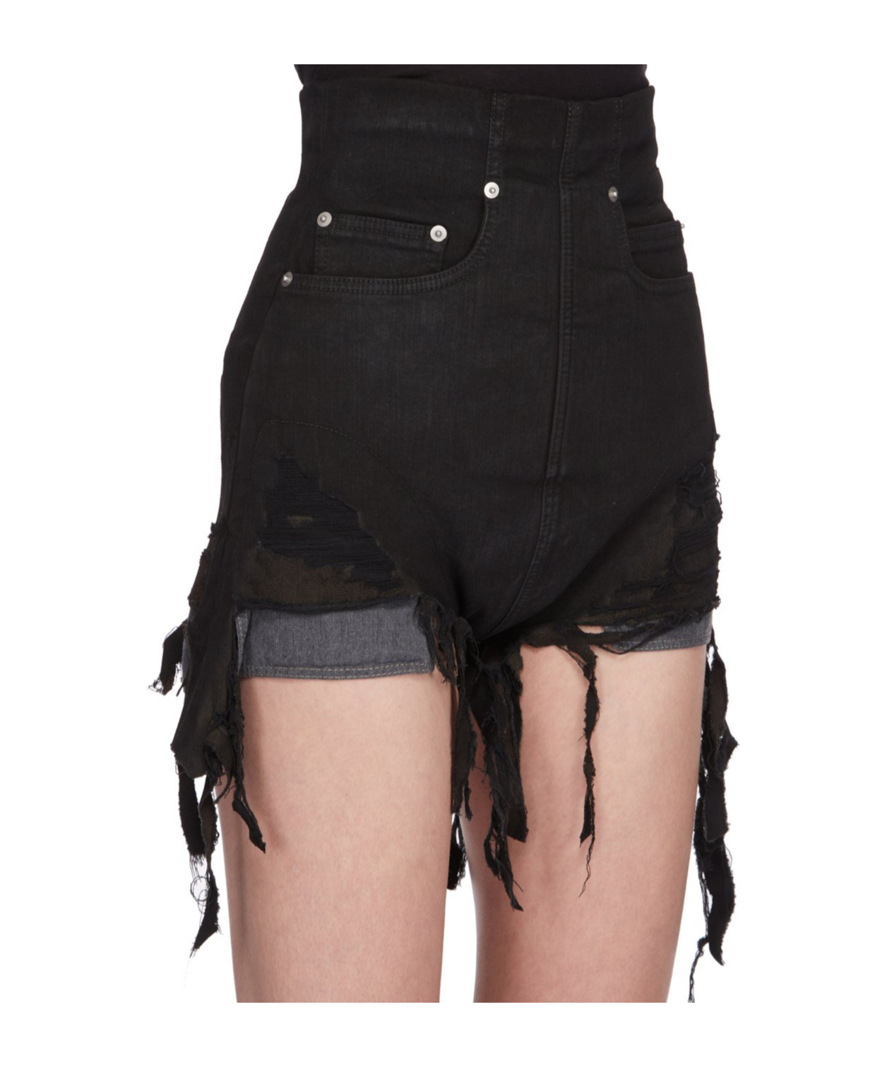 Rick Owens Drkshdw Lido Dirt Mini Shorts In Black