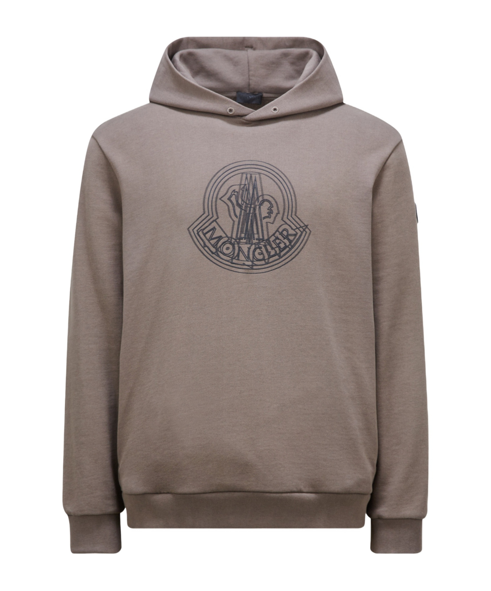 Moncler Logo Hooded Sweater In Gray