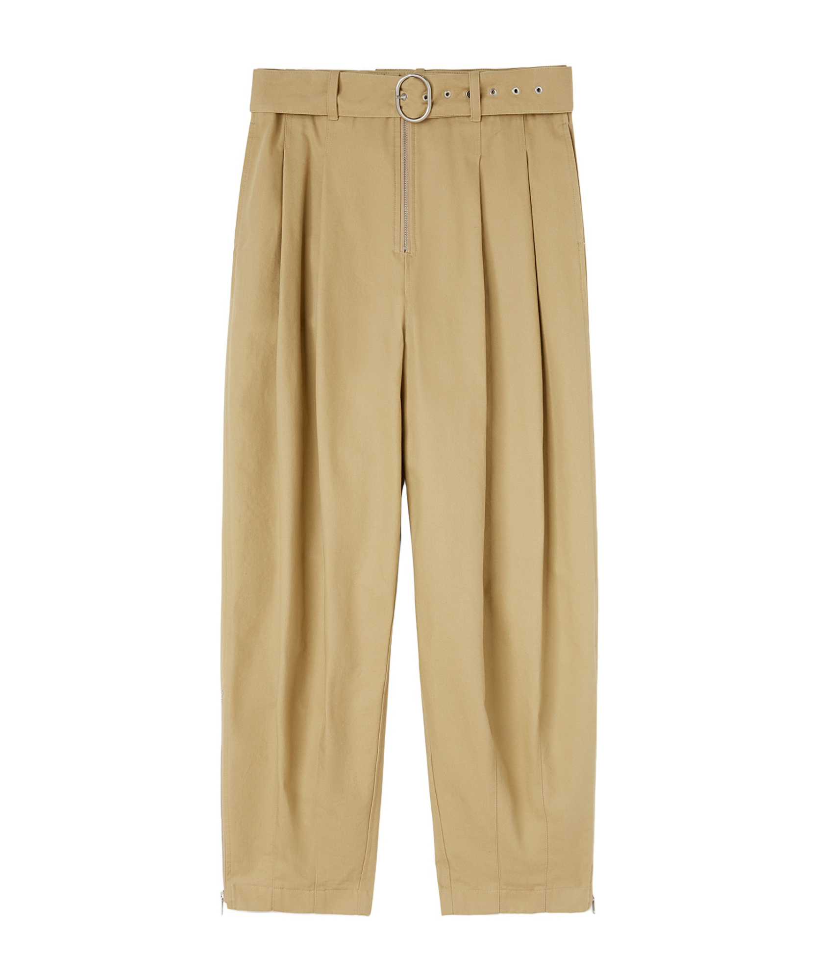 Jil Sander Belted Wide-leg Trousers In Nude