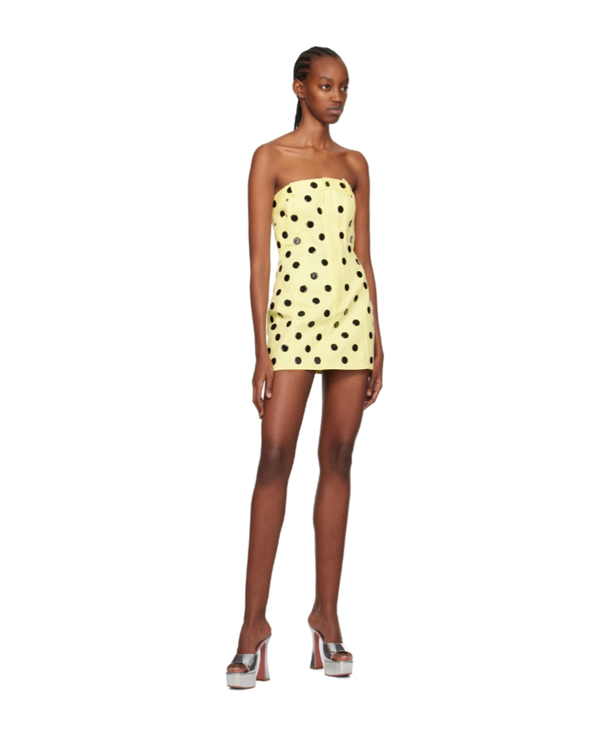 AREA POLKA-DOT STRAPLESS MINIDRESS 