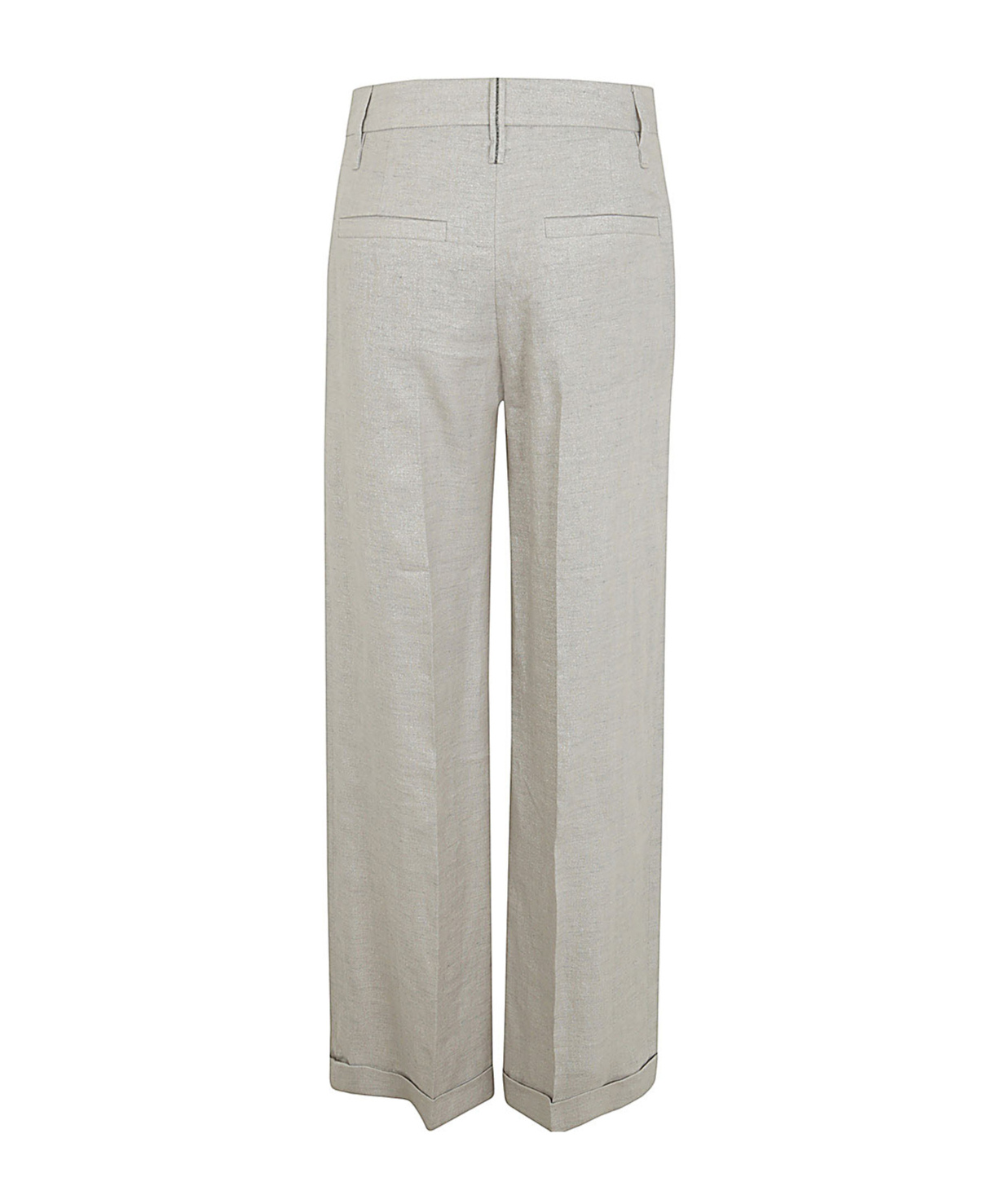 Brunello Cucinelli Concealed-fastening Tailored Trousers In Gray
