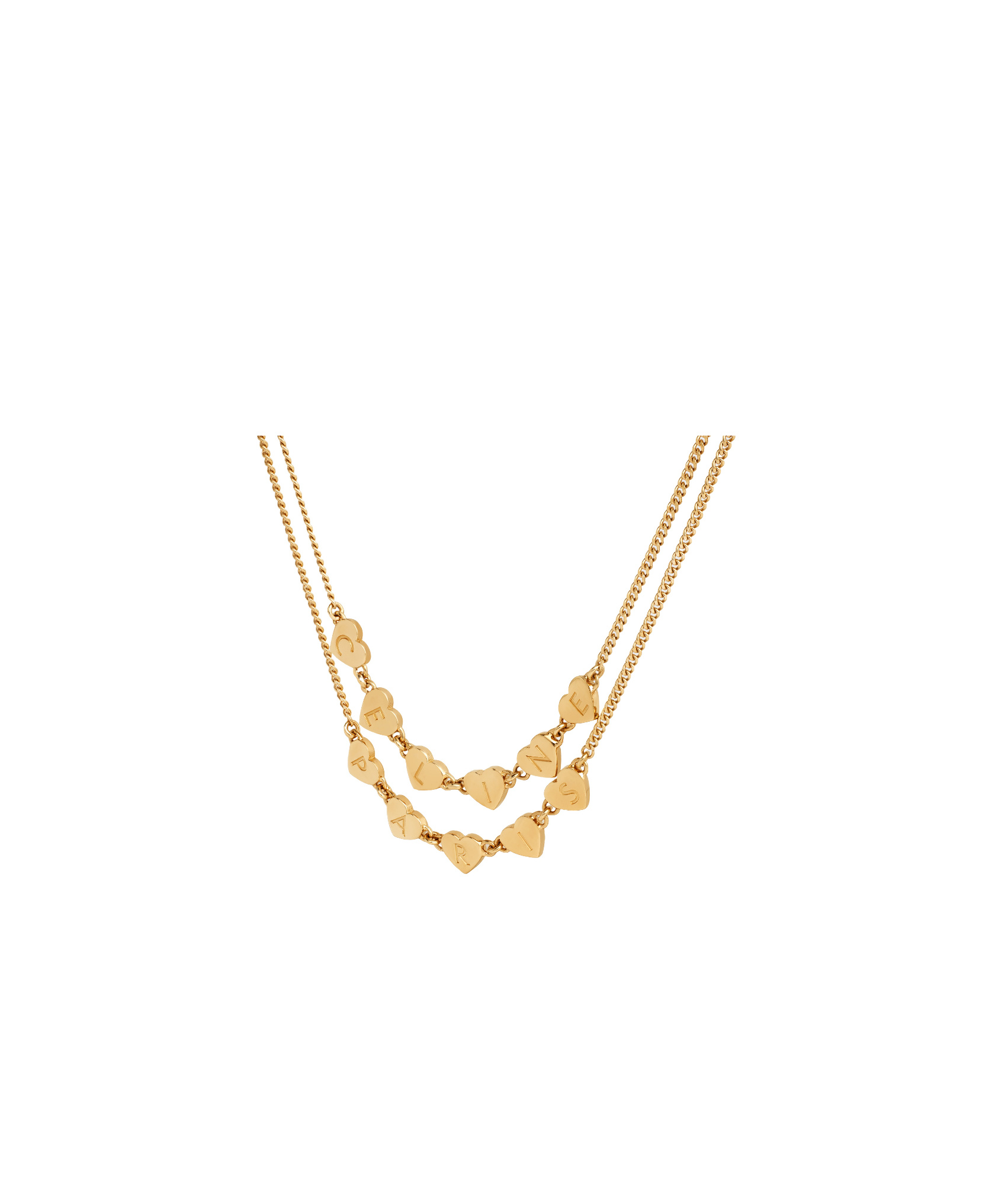 Celine C É Cor Ur  Double Necklace In Yellow