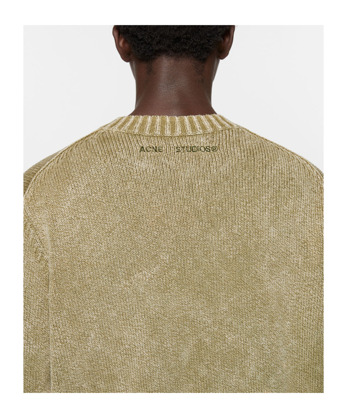Shop Acne Studios Embroidered-logo Jumper In Green