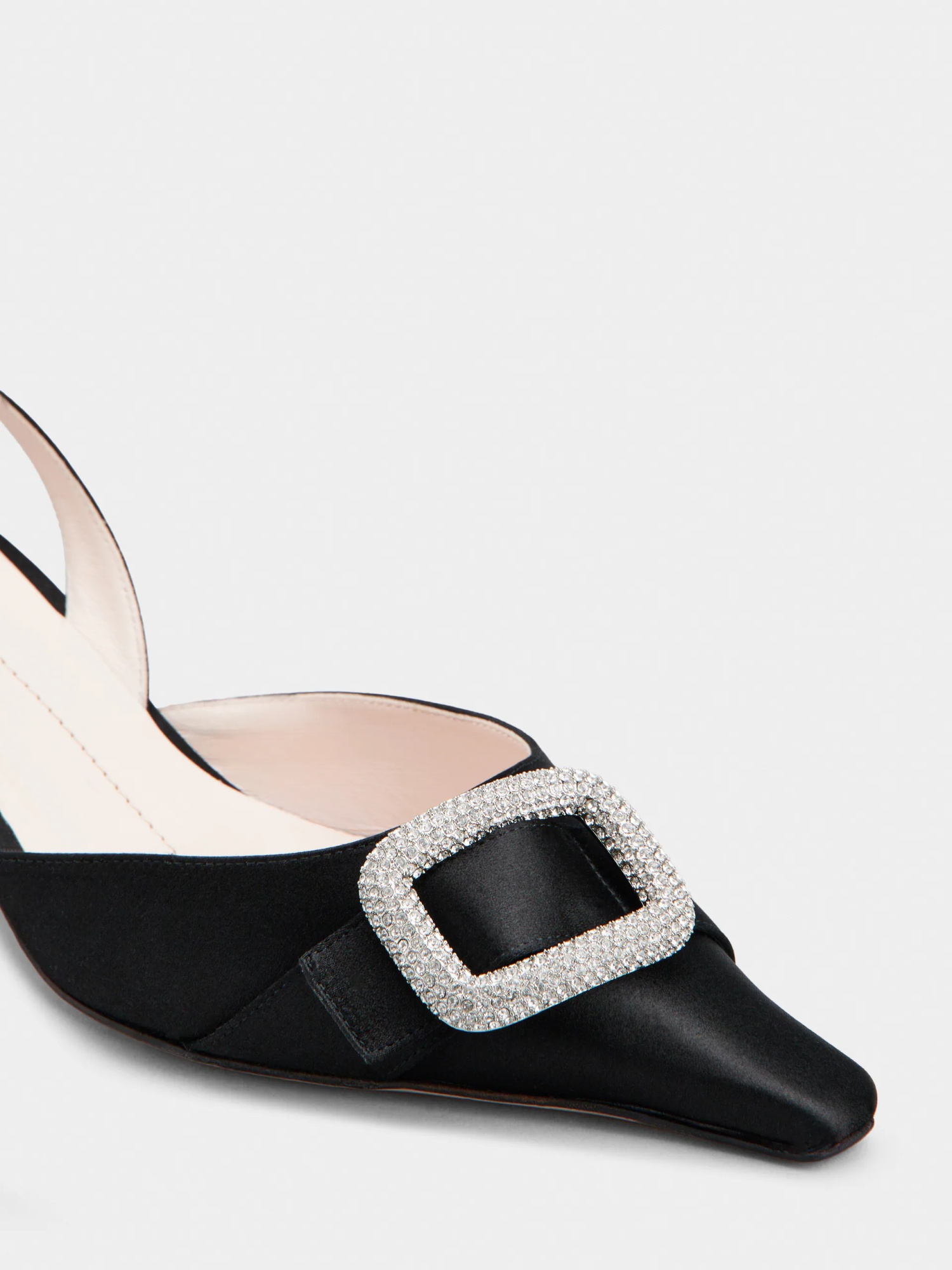 Roger Vivier 55mm Dorsay Satin Slingback Pumps In Black