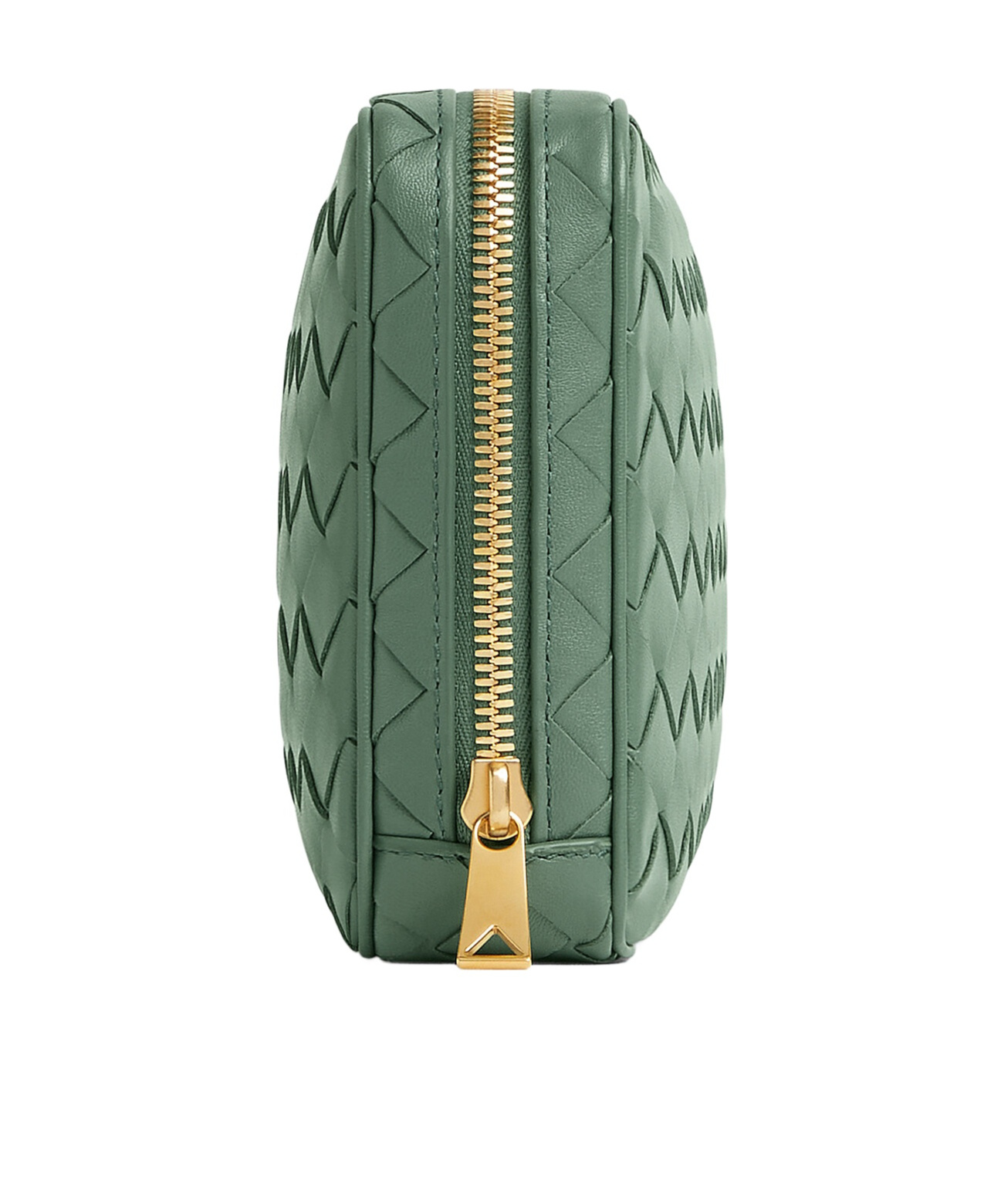 Bottega Veneta Medium Intricciato Zipper Handbag In Green