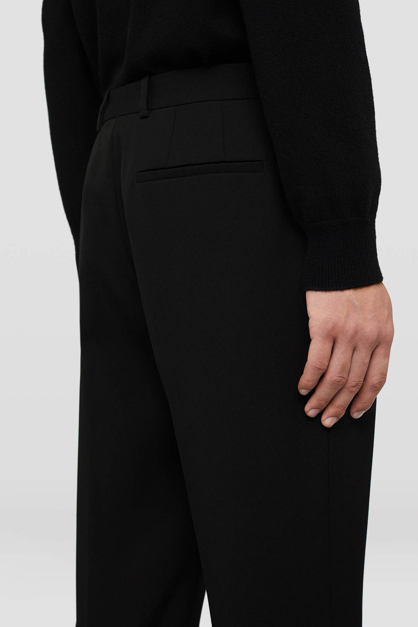 Jil Sander Black Wool Tapered Trousers In Black