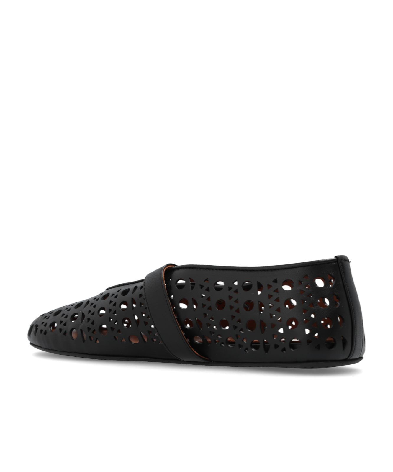 Alaïa Leather Ballet Flats In Black