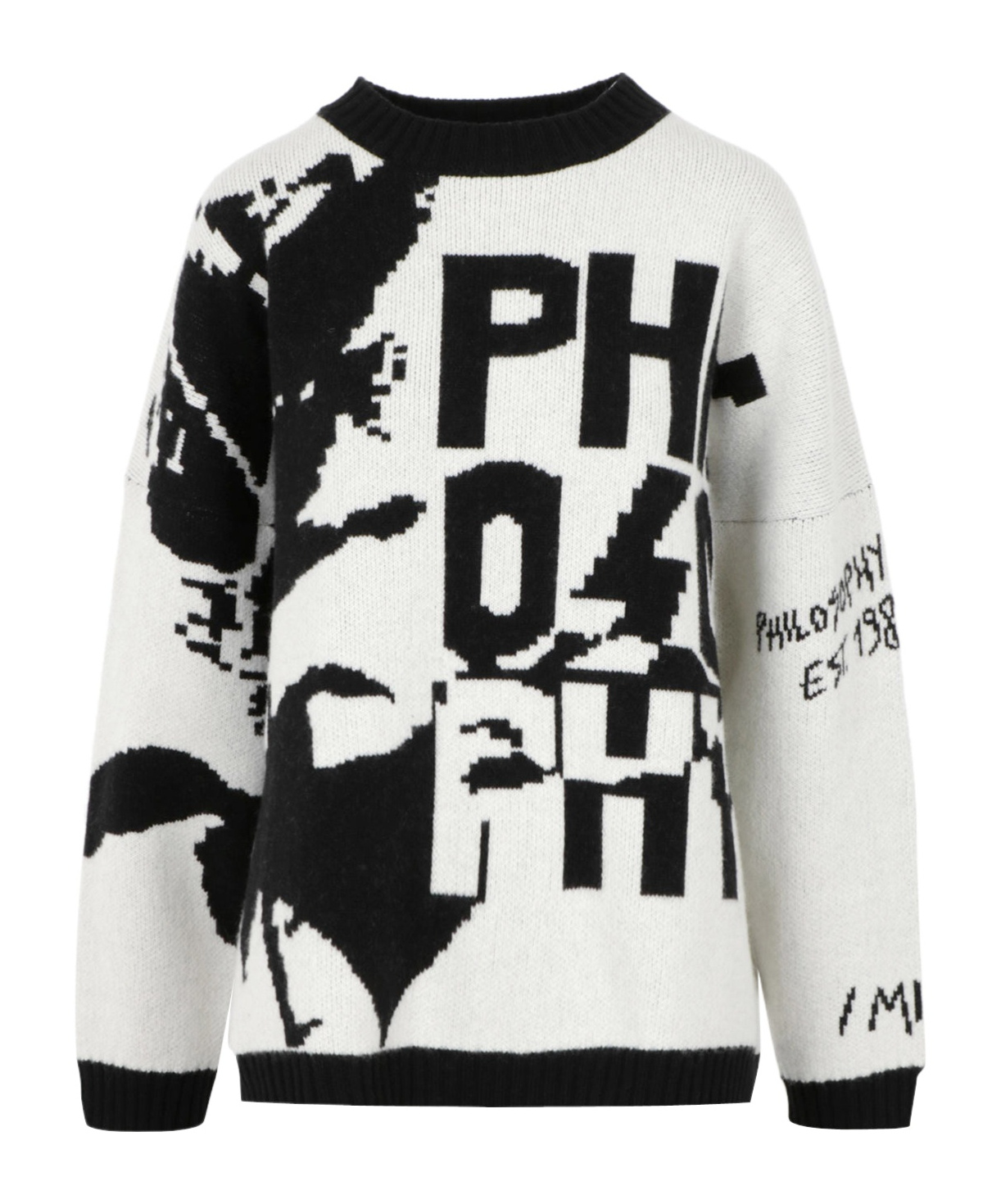 Philosophy Di Lorenzo Serafini Logo-knit Virgin Wool Jumper In White