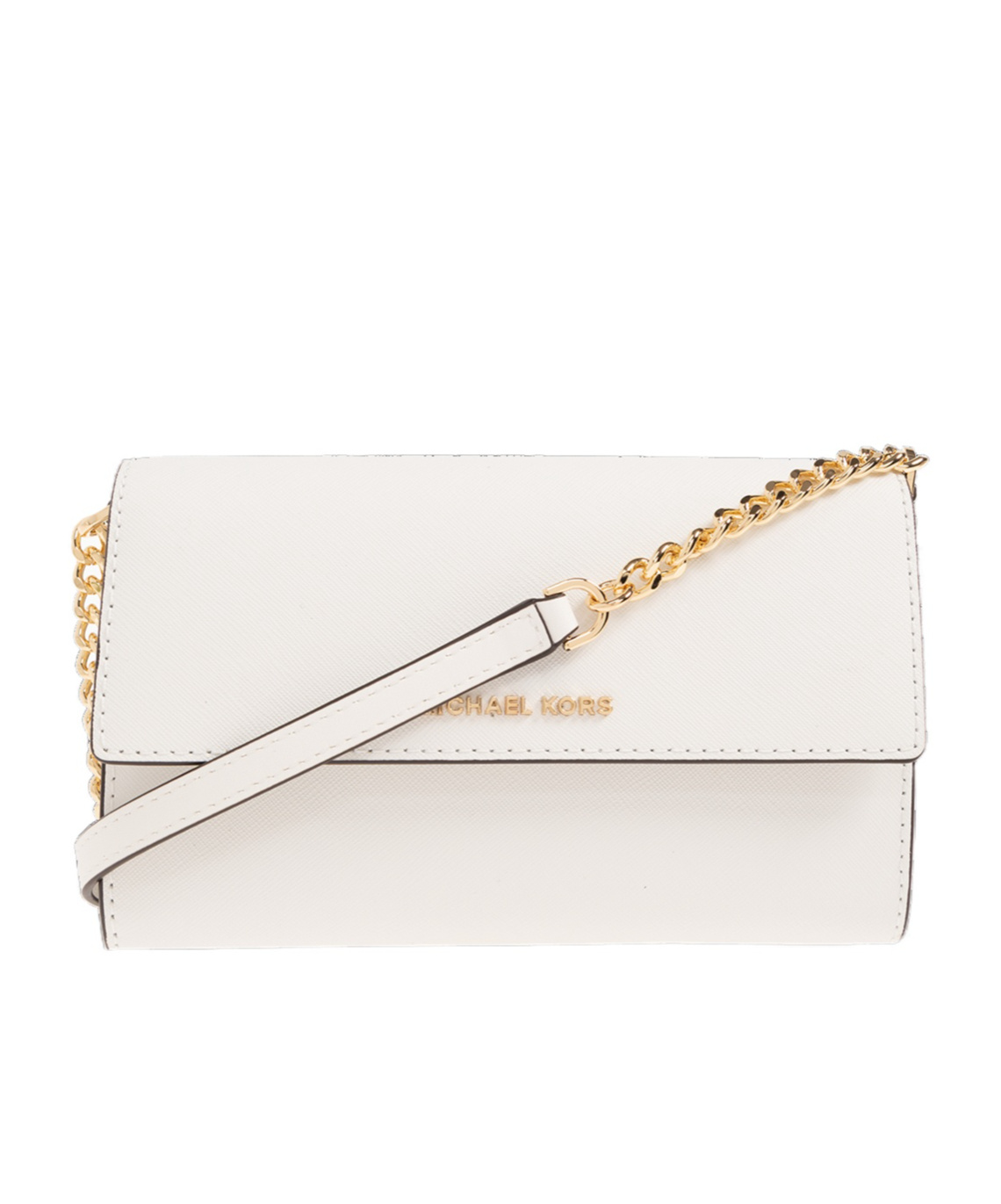Michael Michael Kors Jet Set Leather Crossbody Bag In White