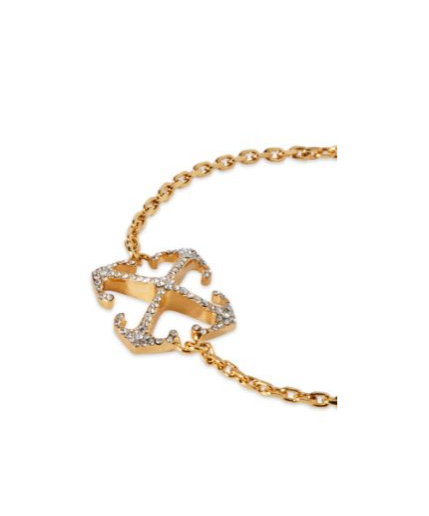 Off-white Arrows-motif Crystal Chain Bracelet In Yellow