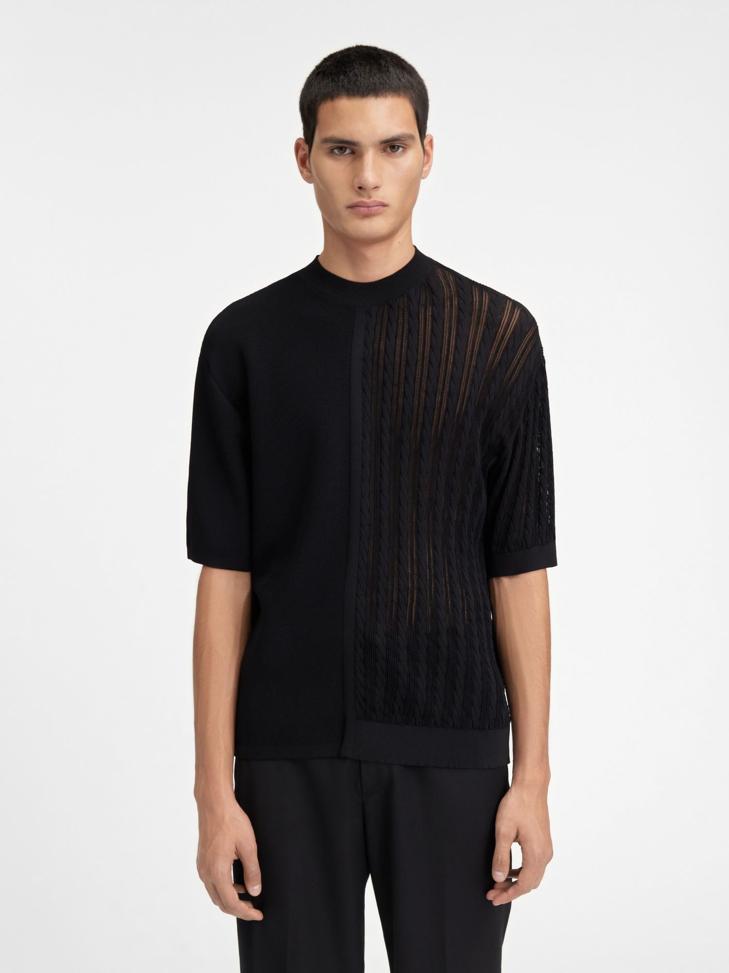Jacquemus Le Haut Juego Knitted T-shirt In Black
